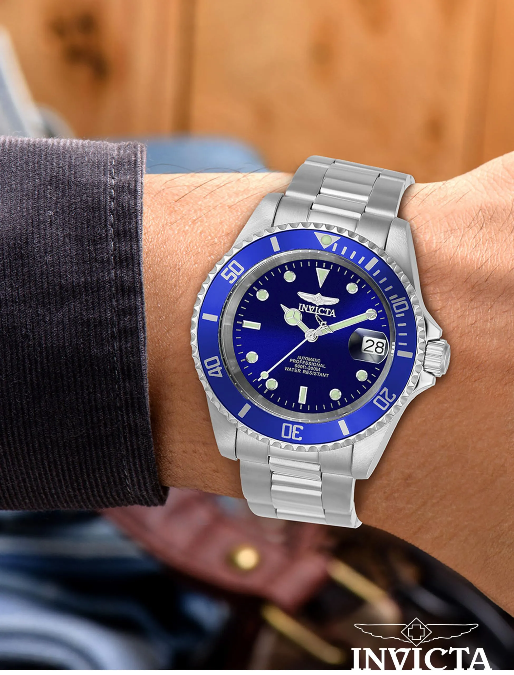 Invicta Pro Diver 9094OB Orologio Automatico da Uomo in Acciaio Inossidabile 40 mm Argento/Blu - immagine 2