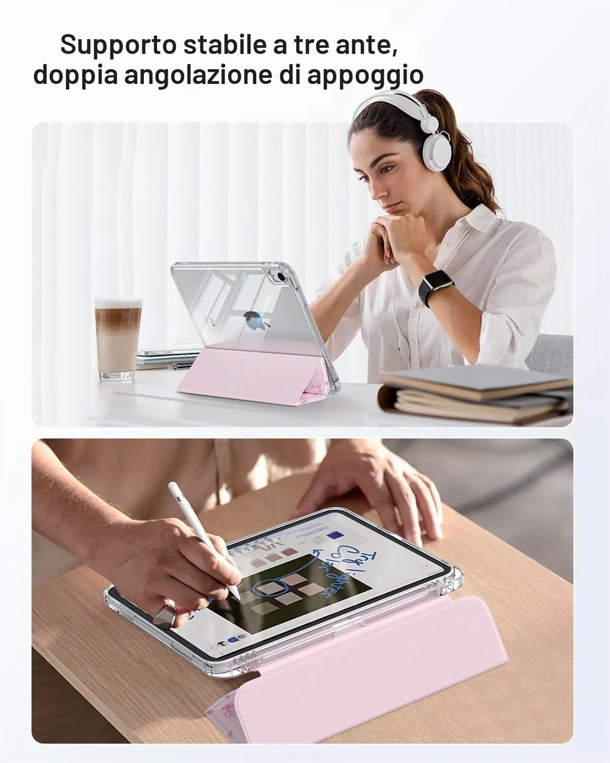 MoKo Cover for iPad 11th Gen 11" (2025) and 10th Gen 10.9" (2022), Stella Rosa - immagine 5