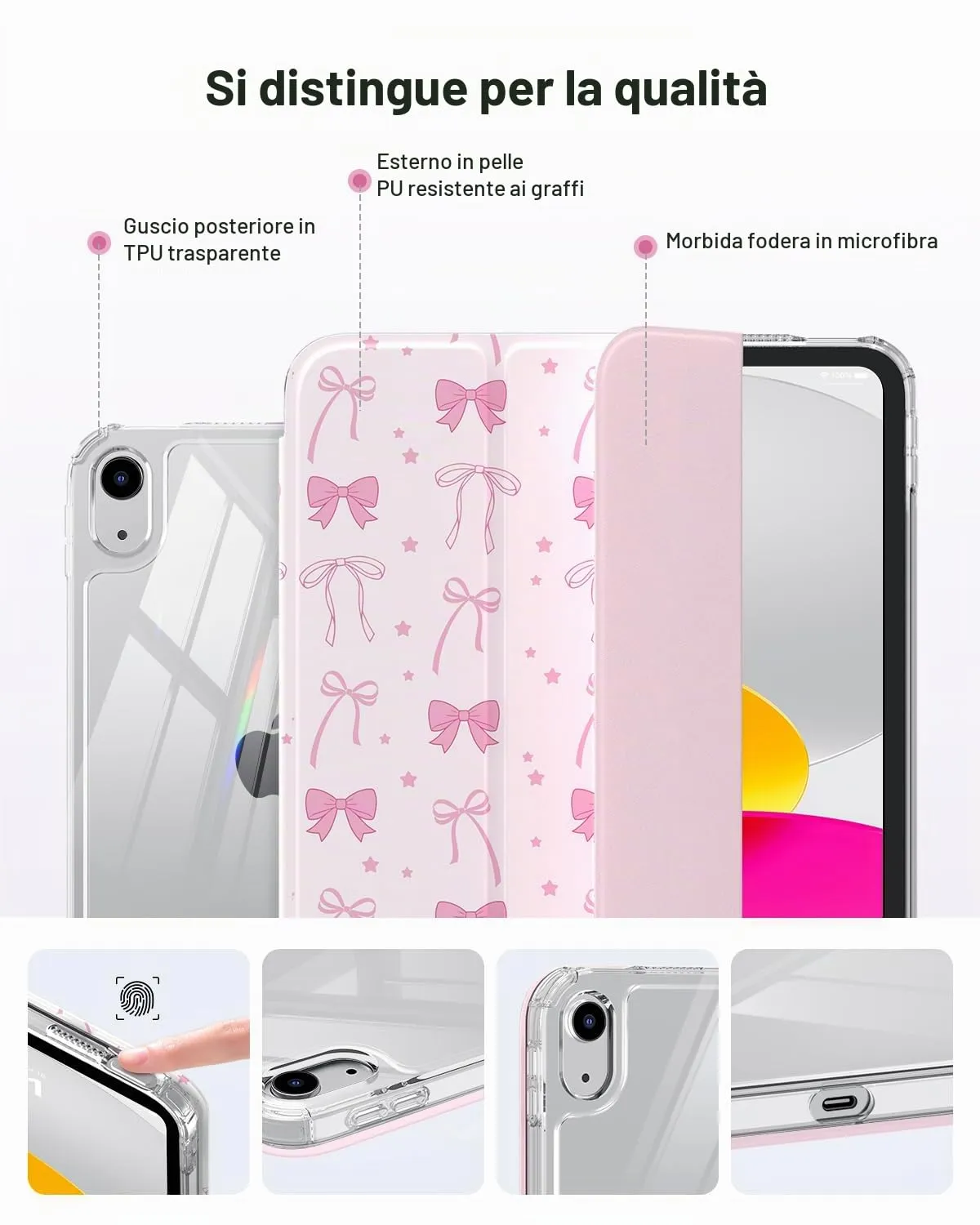 MoKo Cover for iPad 11th Gen 11" (2025) and 10th Gen 10.9" (2022), Stella Rosa - immagine 6