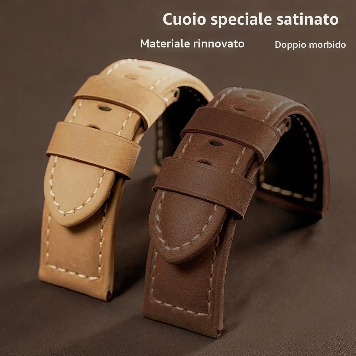 AIYIRUO Cinturino per Orologio in Pelle Vintage 24mm per Panerai - immagine 7