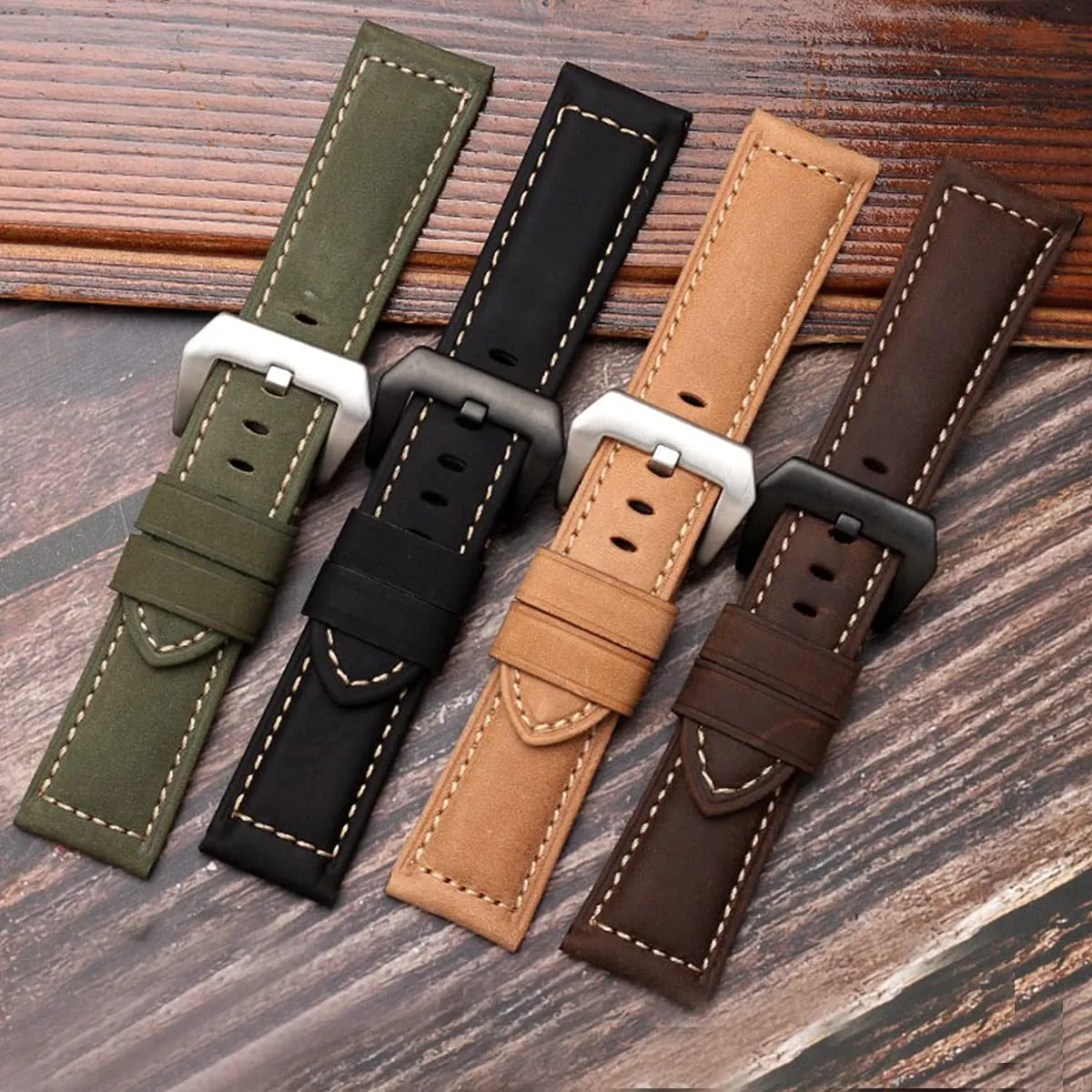AIYIRUO Cinturino per Orologio in Pelle Vintage per Panerai, 20mm 22mm 24mm 26mm - immagine 6
