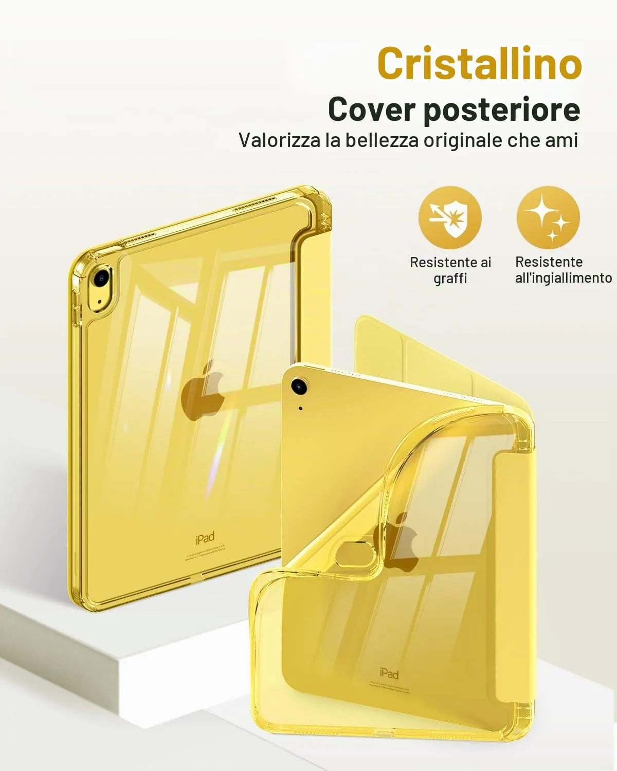 MoKo Cover for iPad 11th Gen 11" and 10th Gen 10.9", Giallo Chiaro - immagine 3