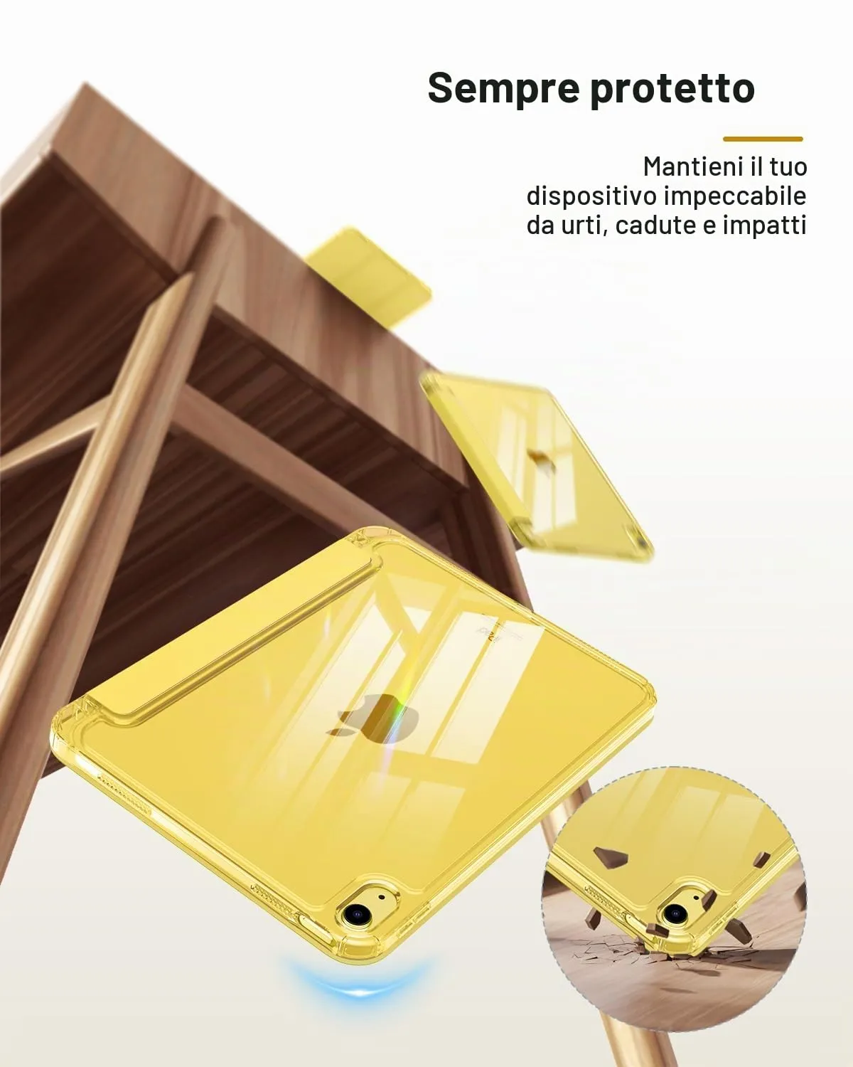MoKo Cover for iPad 11th Gen 11" and 10th Gen 10.9", Giallo Chiaro - immagine 4