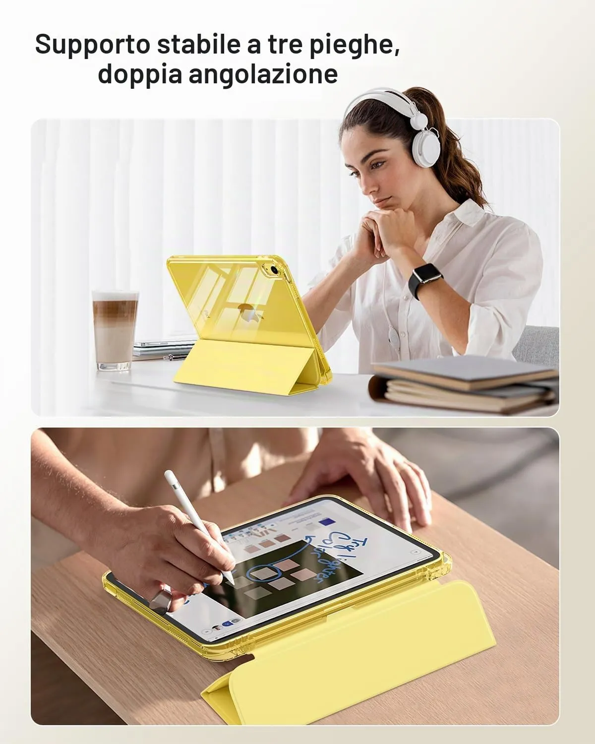 MoKo Cover for iPad 11th Gen 11" and 10th Gen 10.9", Giallo Chiaro - immagine 5