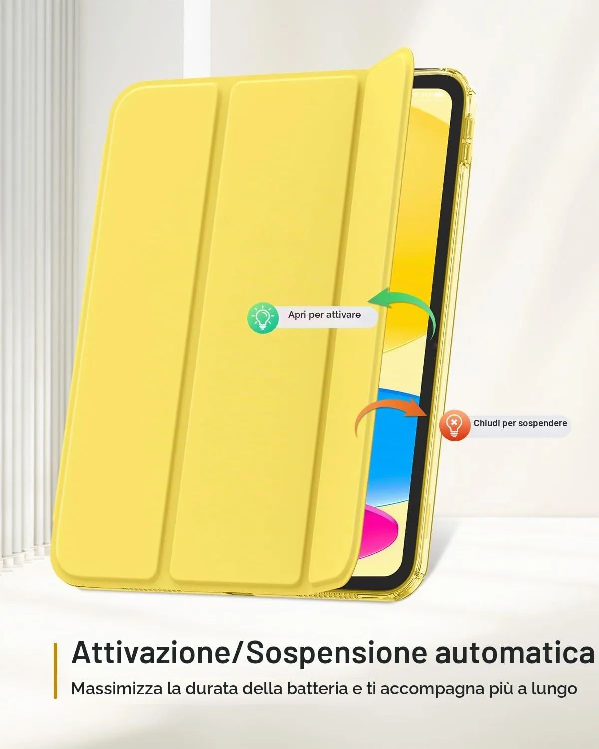 MoKo Cover for iPad 11th Gen 11" and 10th Gen 10.9", Giallo Chiaro - immagine 7