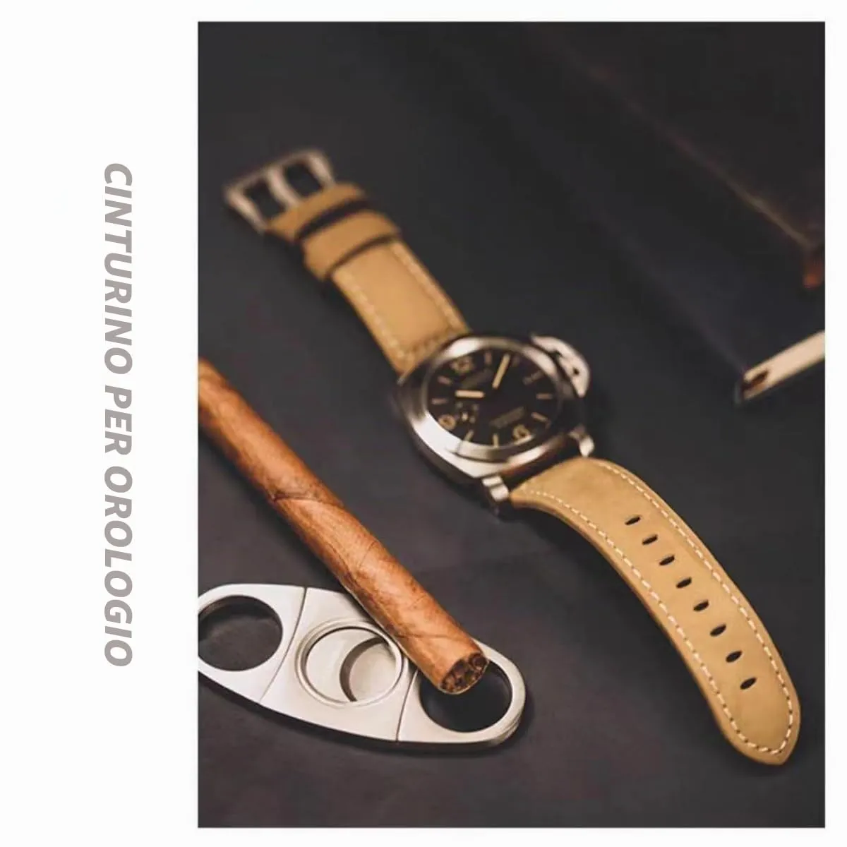 AIYIRUO Cinturino in Pelle Vintage per Orologio Uomo 22mm per Panerai - immagine 7