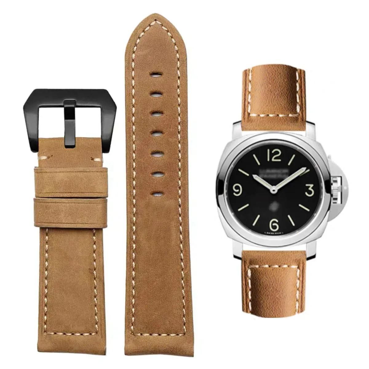 AIYIRUO Cinturino per Orologio in Pelle Vintage per Panerai, 20mm 22mm 24mm 26mm - immagine 1