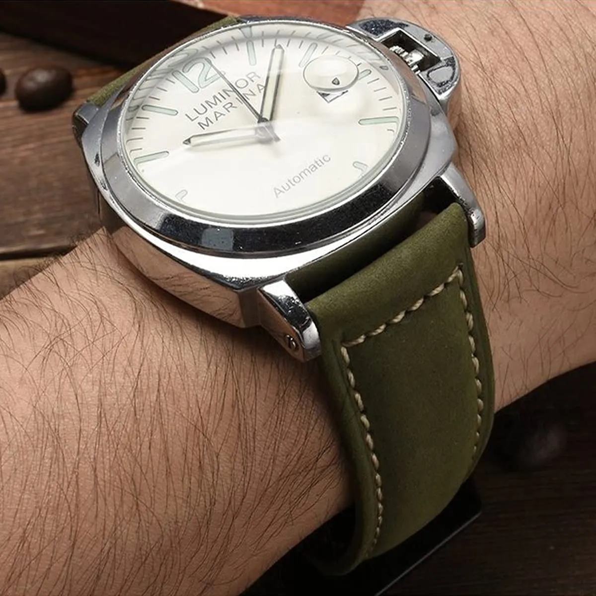 AIYIRUO Cinturino in Pelle Vintage per Orologio Uomo, 20mm 22mm 24mm 26mm, per Panerai - immagine 3