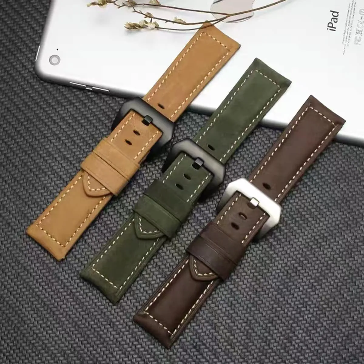 AIYIRUO Cinturino in Pelle Vintage per Orologio Uomo, 20mm 22mm 24mm 26mm, per Panerai - immagine 6