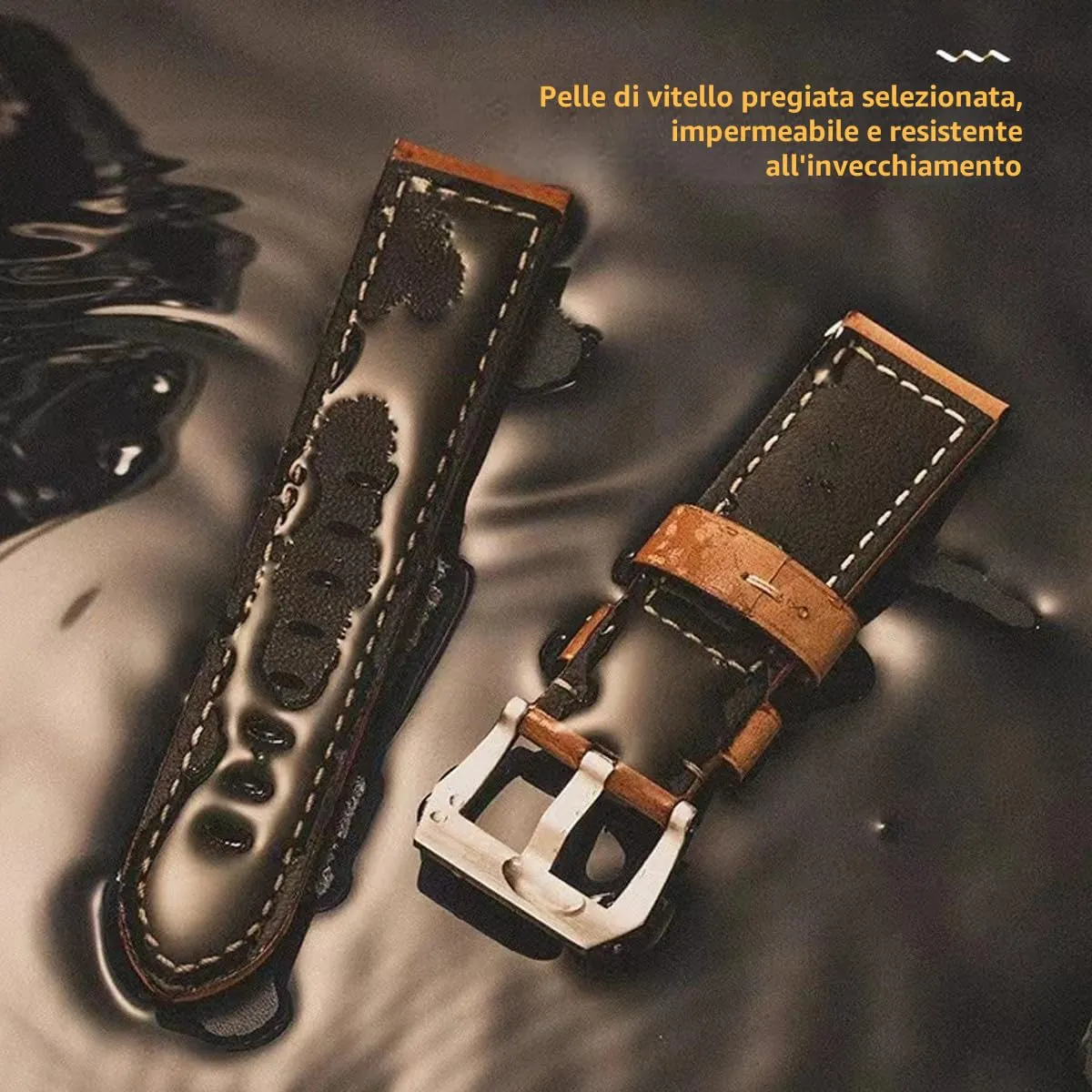 AIYIRUO Cinturino per Orologio in Pelle Vintage 24mm per Panerai - immagine 3