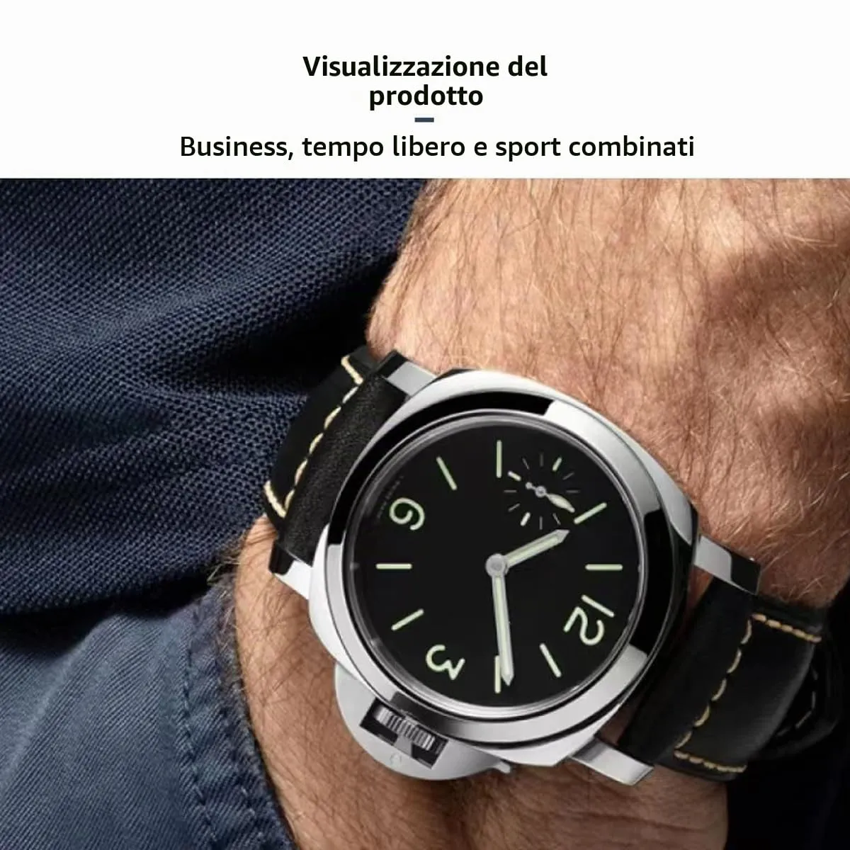 AIYIRUO Cinturino per Orologio in Pelle Vintage 24mm per Panerai - immagine 5