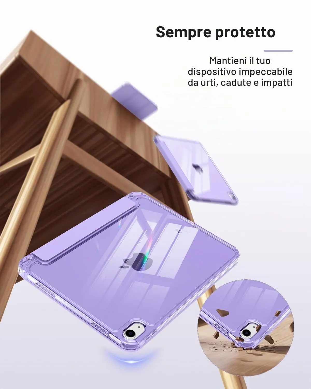 MoKo Custodia per iPad 11ª Gen 11" e 10ª Gen 10,9", Lilla - immagine 4