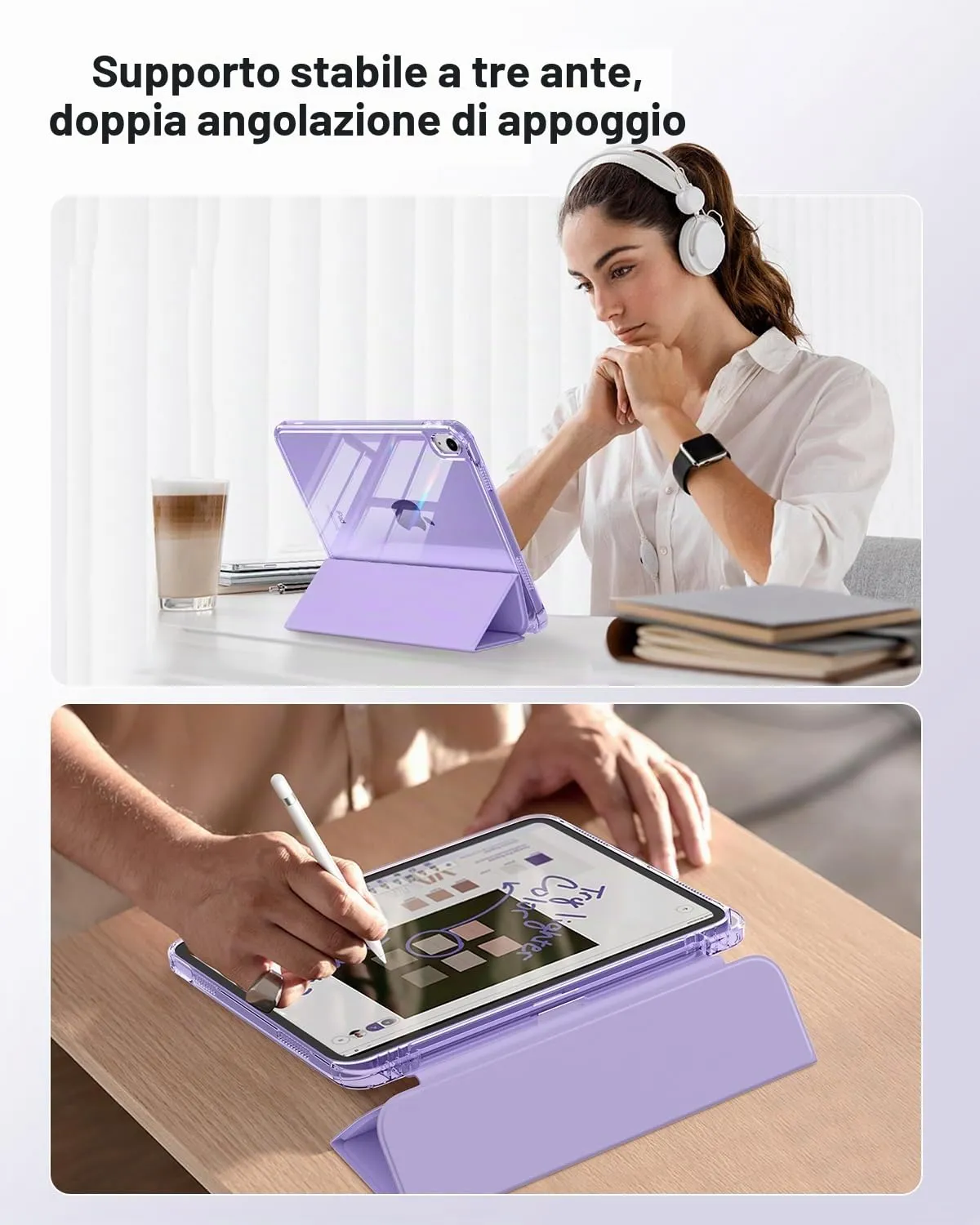 MoKo Custodia per iPad 11ª Gen 11" e 10ª Gen 10,9", Lilla - immagine 5