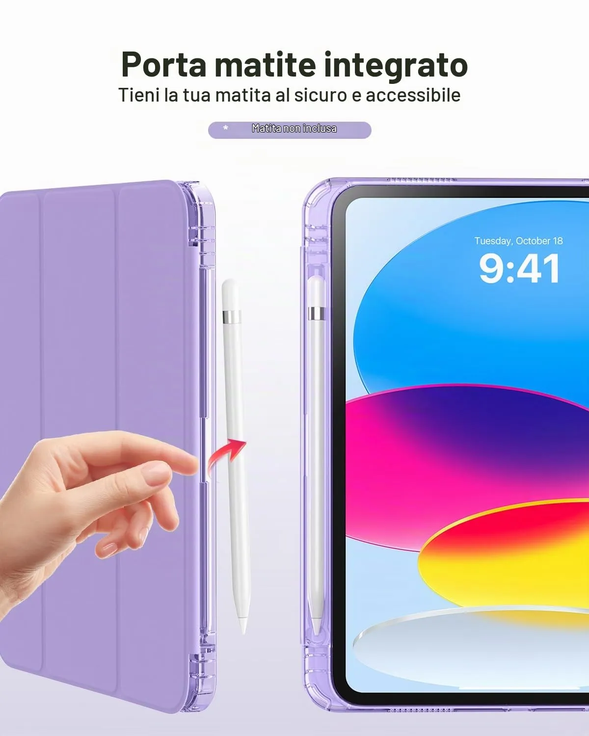 MoKo Custodia per iPad 11ª Gen 11" e 10ª Gen 10,9", Lilla - immagine 8