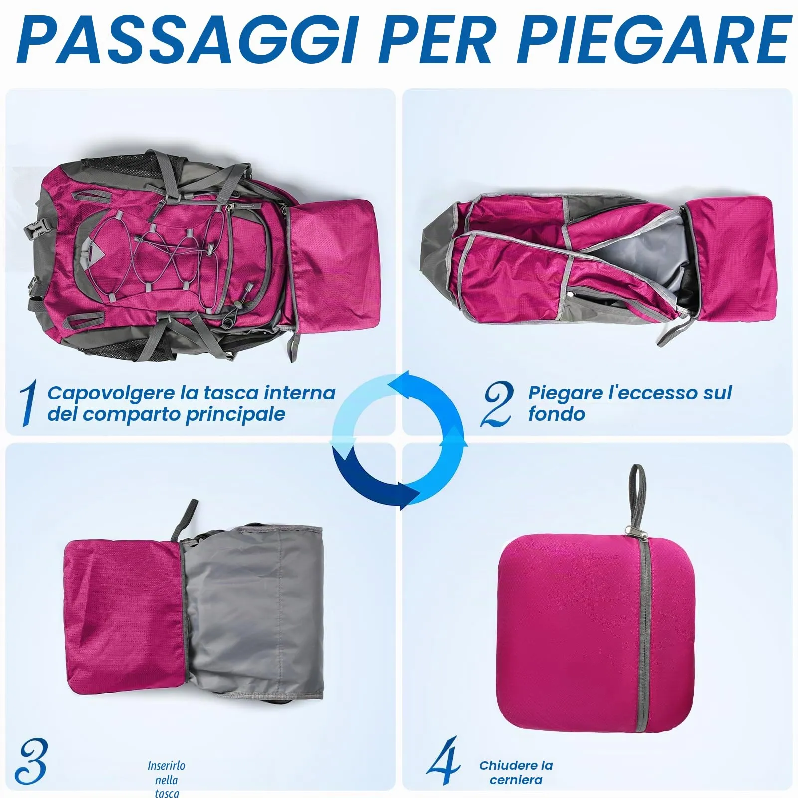 IGOLUMON Zaino Trekking 40 Litri Ultraleggero Pieghevole per Uomo e Donna - immagine 6