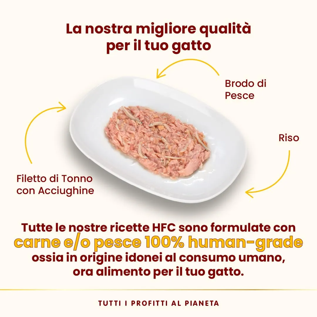 Almo Nature HFC Natural Alimento Umido per Gatti Filetto di Tonno con Acciughine, 55g, Confezione da 24 - immagine 3