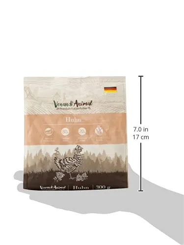 VenandiAnimal Mangime Secco per Gatti Senza Cereali, Pacchetto di Prova (2 Pollo, 2 Bovino, 1 Salmone, 1 Agnello), 6 x 300 g - immagine 3