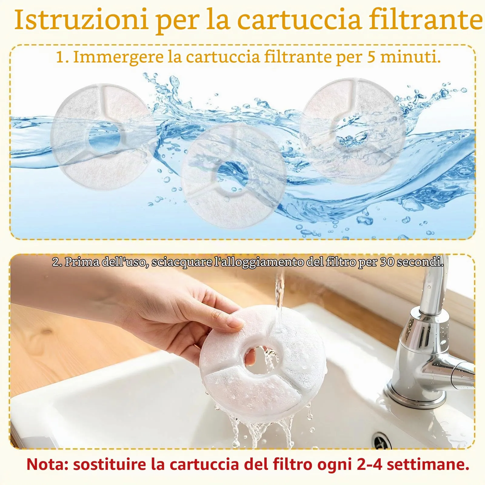 Tuxvealu Filtri di Ricambio per Fontana Gatti FEELNEEDY FN-W23, 12 Filtri al Carbone Attivo e 12 Filtri in Spugna - immagine 5