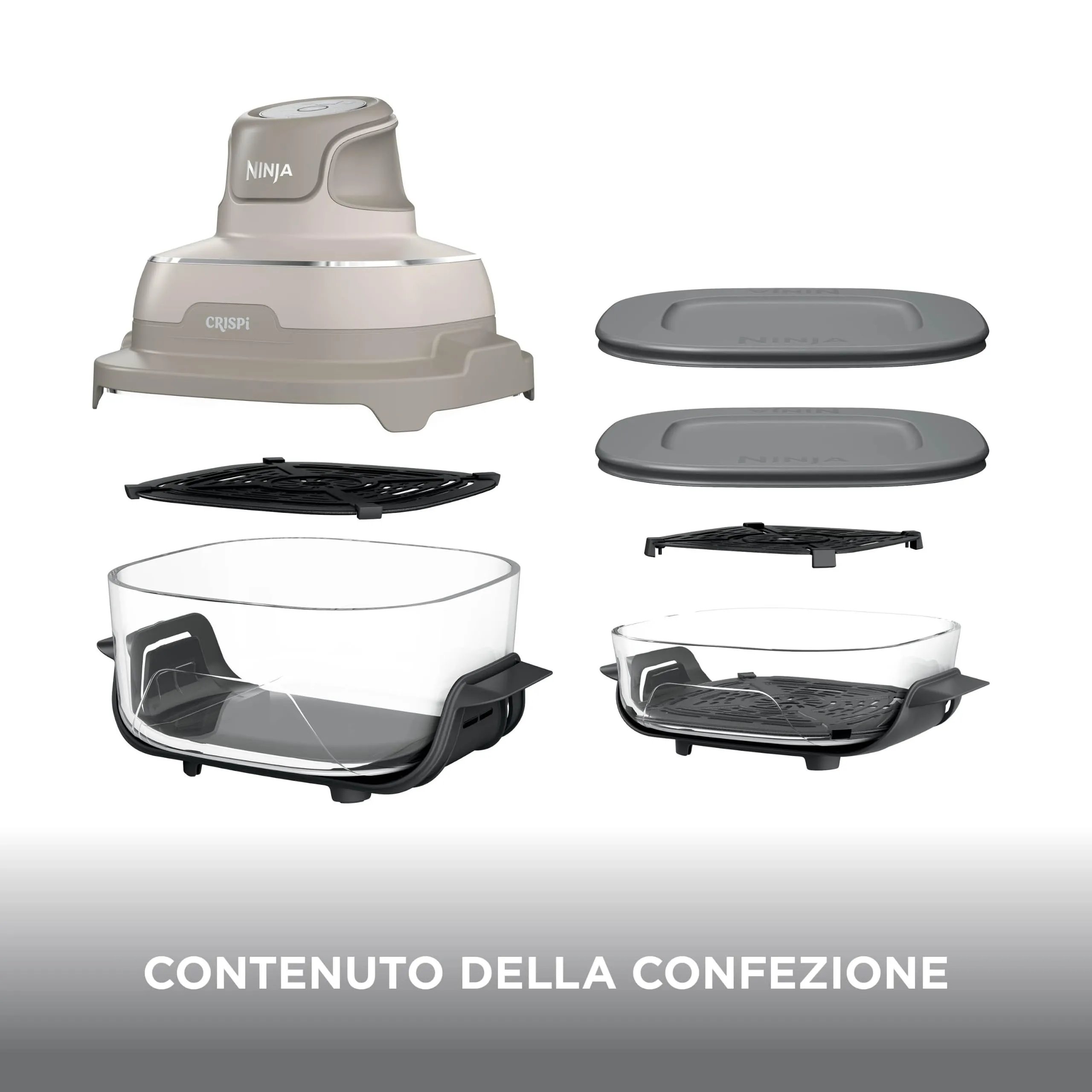 Ninja CRISPi Friggitrice ad aria 4 in 1, 1700 W, Grigio Pietra, FN201EUSD2 - immagine 2