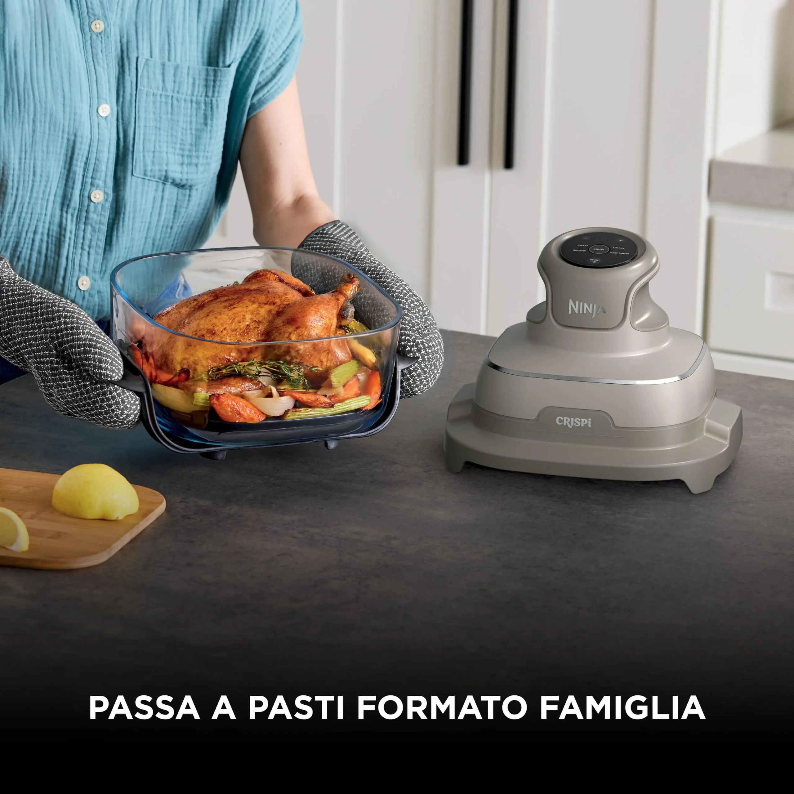 Ninja CRISPi Friggitrice ad aria 4 in 1, 1700 W, Grigio Pietra, FN201EUSD2 - immagine 14