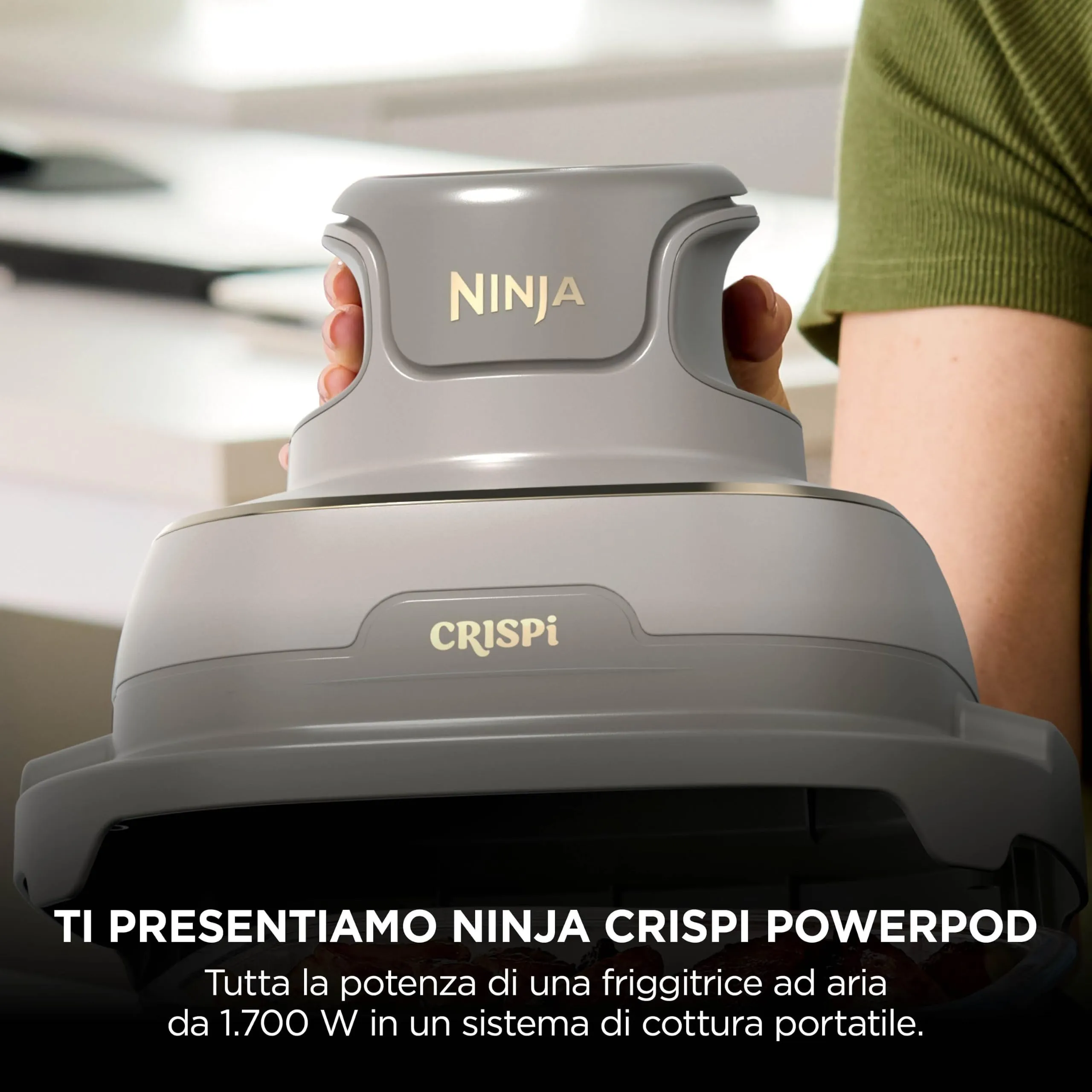 Ninja CRISPi Friggitrice ad aria 4 in 1, 1700 W, 2 contenitori in vetro 2,3 l e 3,8 l, Oro chiaro FN201EUSD1 - immagine 4