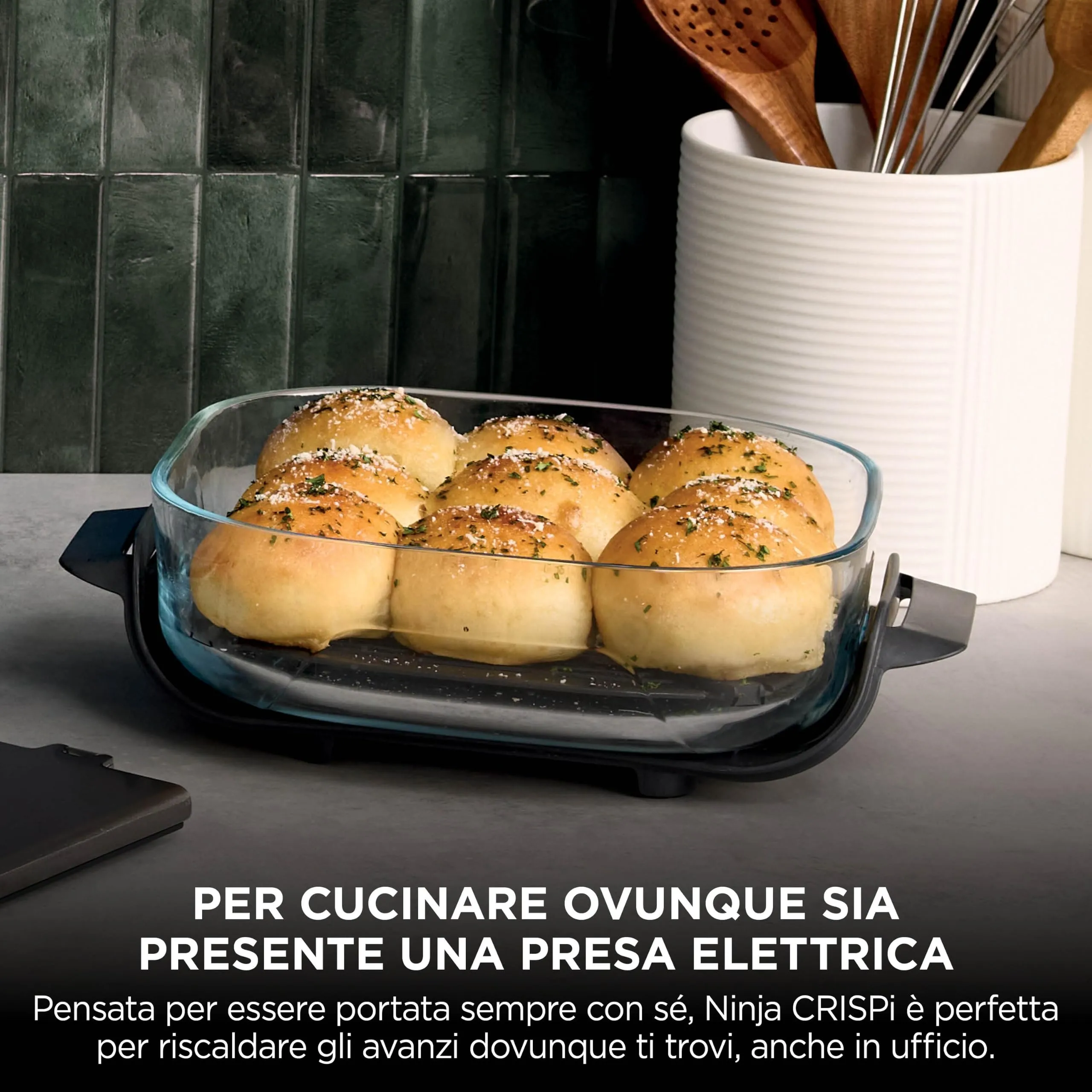 Ninja CRISPi Friggitrice ad aria 4 in 1, 1700 W, 2 contenitori in vetro 2,3 l e 3,8 l, Oro chiaro FN201EUSD1 - immagine 13