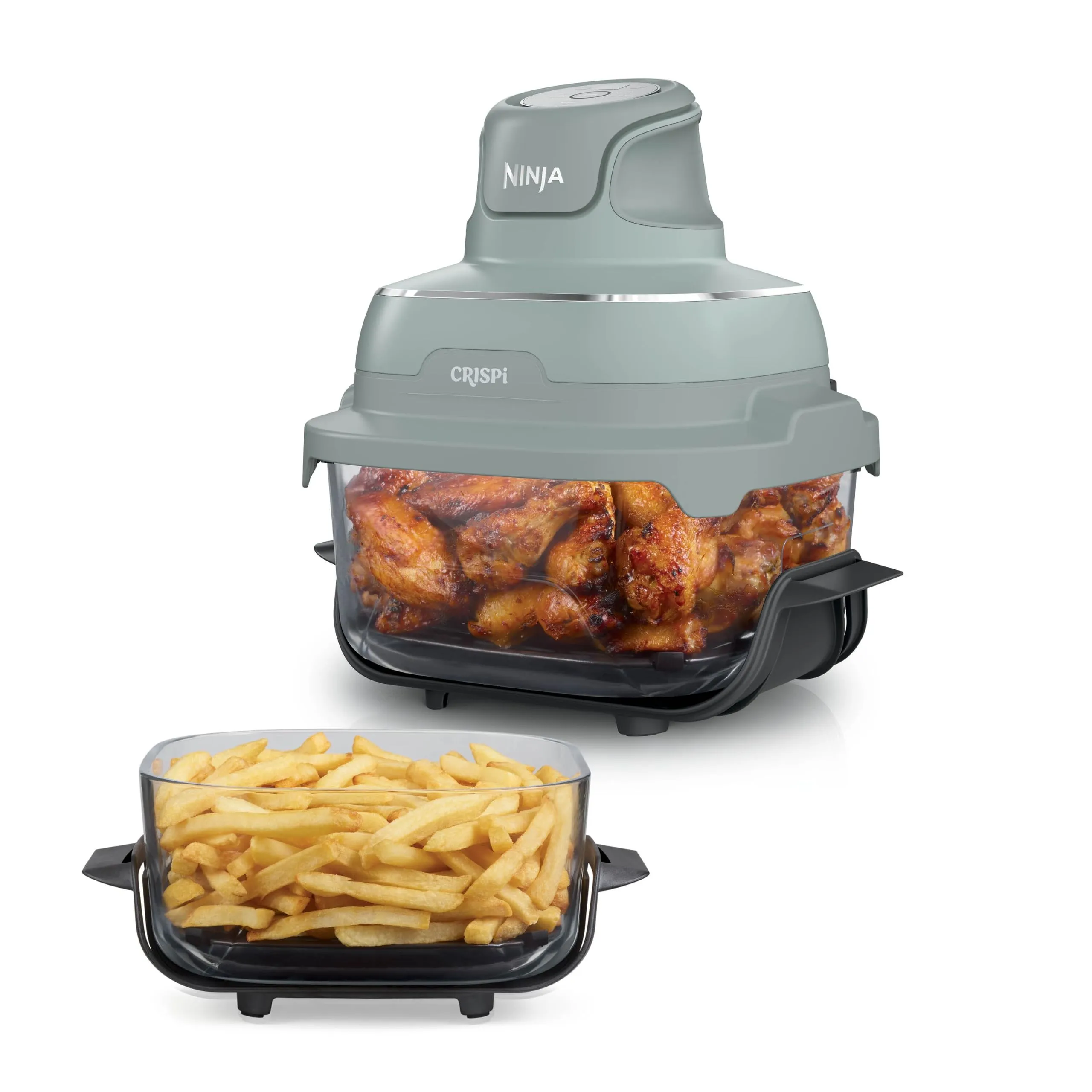 Ninja CRISPi Friggitrice ad Aria 4 in 1, 2,3 l e 3,8 l, 1700 W, Verde Salvia FN201EUGN8 - immagine 1