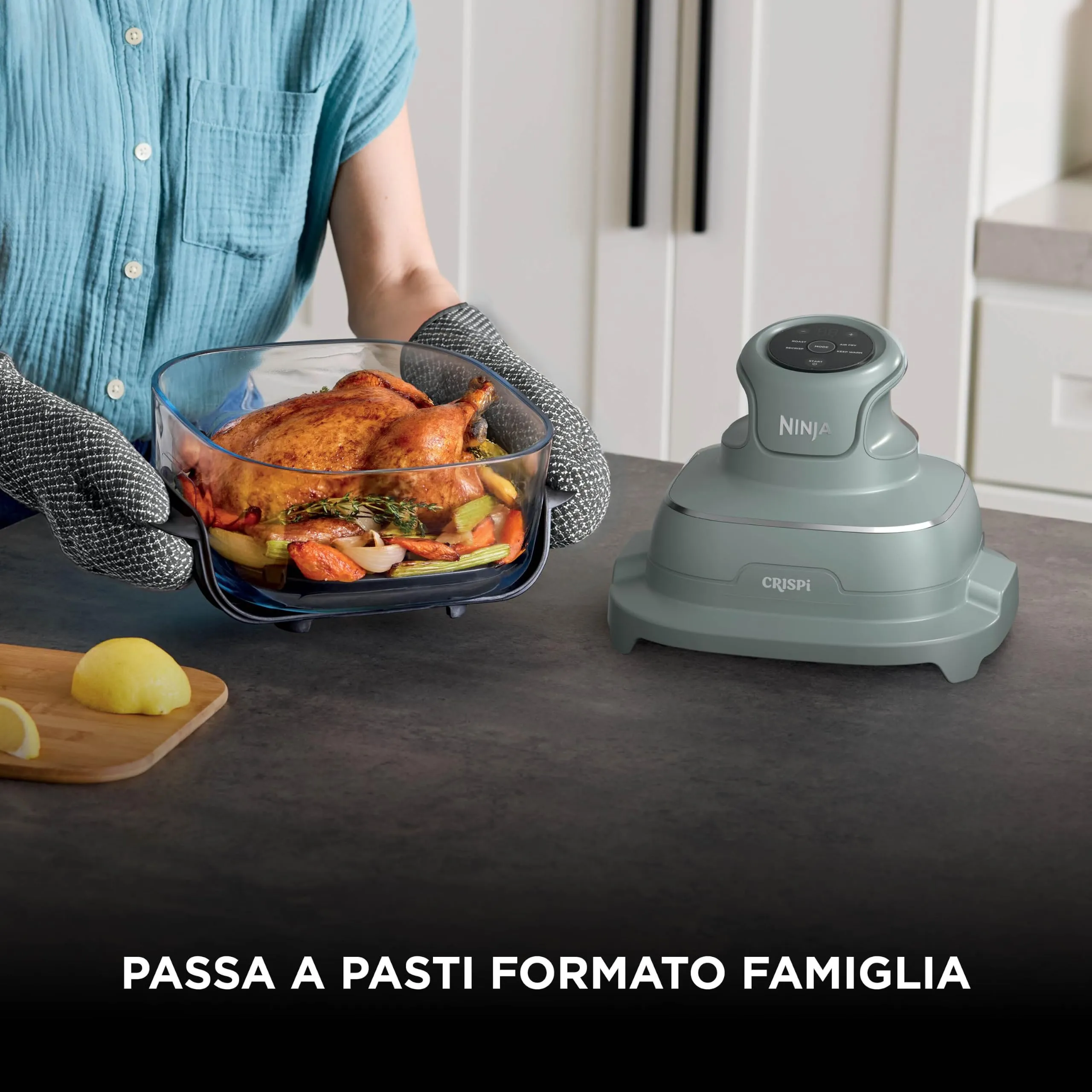 Ninja CRISPi Friggitrice ad Aria 4 in 1, 2,3 l e 3,8 l, 1700 W, Verde Salvia FN201EUGN8 - immagine 14