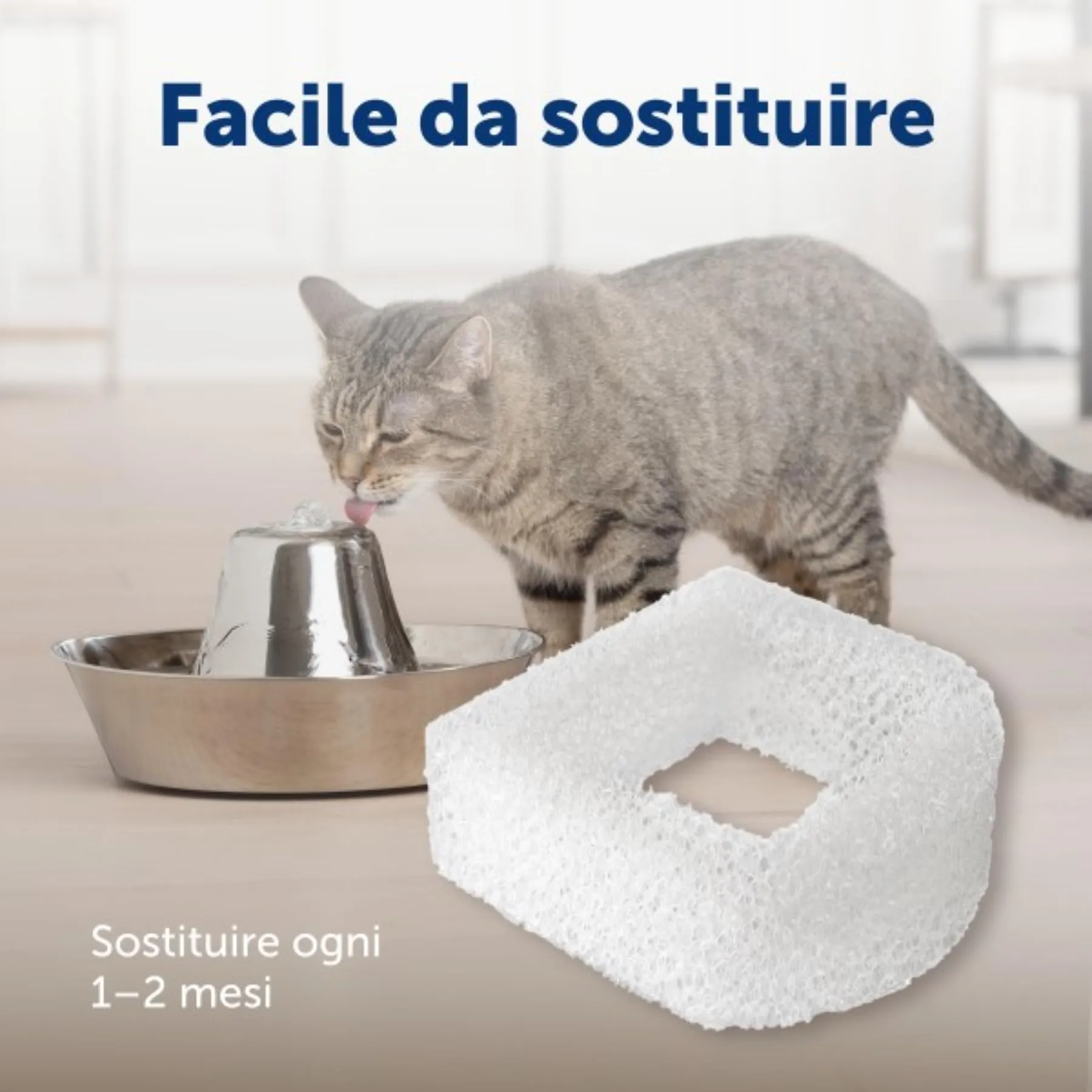 PetSafe PAC19-14089 Filtri di Schiuma di Ricambio per Fontane Drinkwell 360 in Acciaio Inossidabile e Ceramica, Confezione da 2 - immagine 4