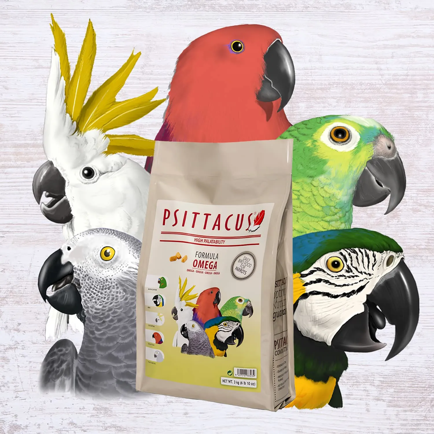 Psittacus Omega Mangime Completo per Ara, Ecletti, Cenerini e Pappagalli Africani, 3 kg - immagine 4