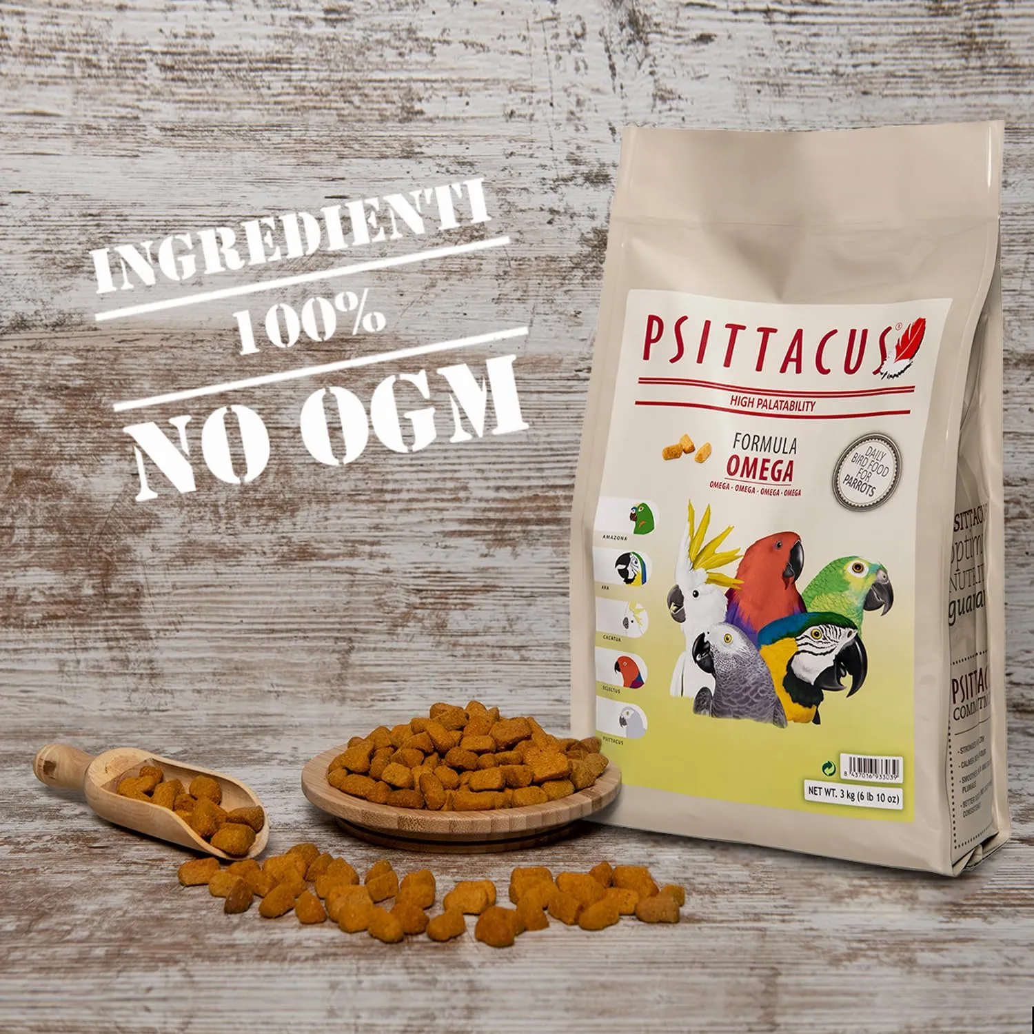 Psittacus Omega Mangime Completo per Ara, Ecletti, Cenerini e Pappagalli Africani, 3 kg - immagine 7