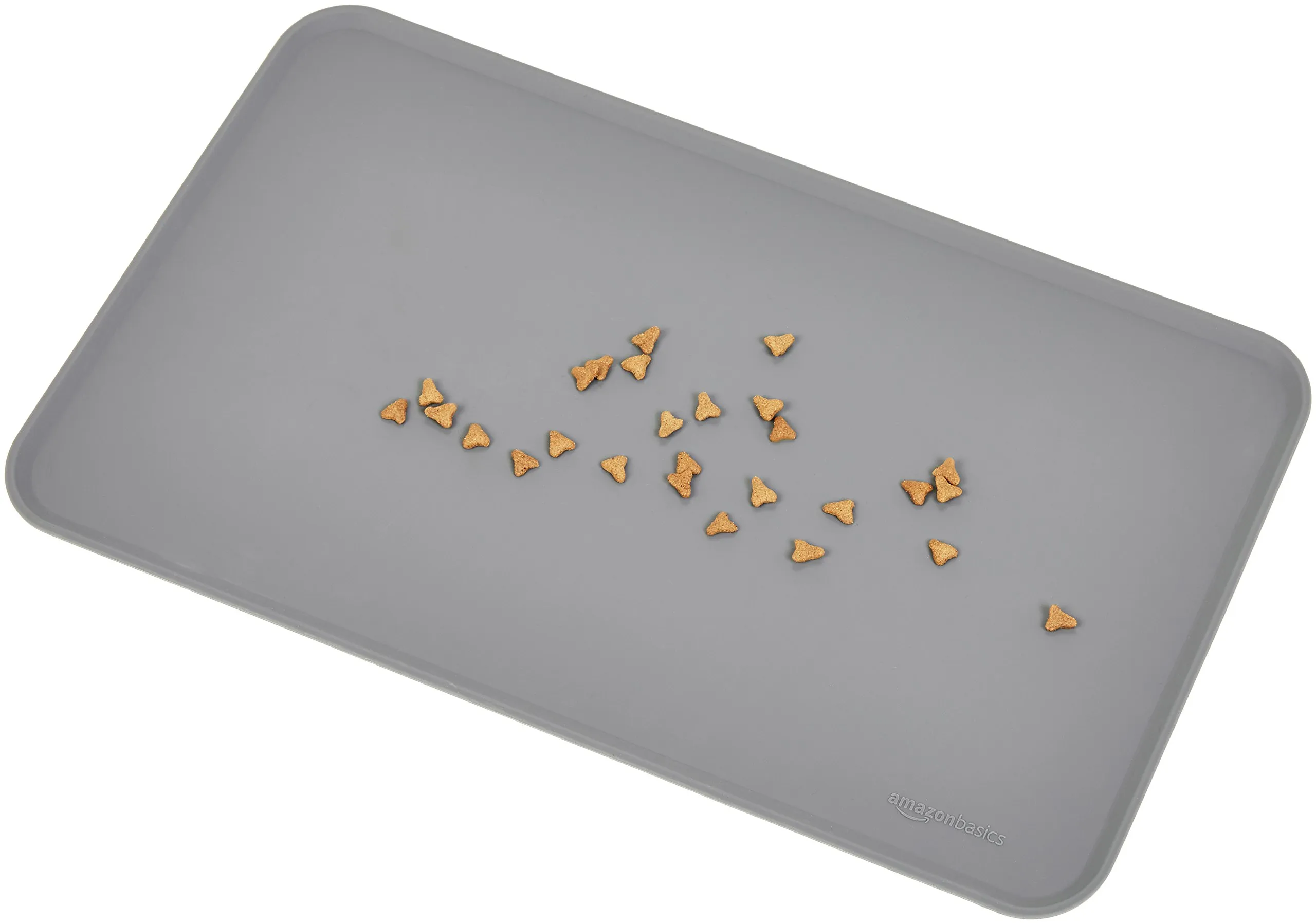 Amazon Basics Tappetino Sottociotola per Animali Domestici in Silicone, Impermeabile, 47 x 29 cm, Grigio - immagine 3