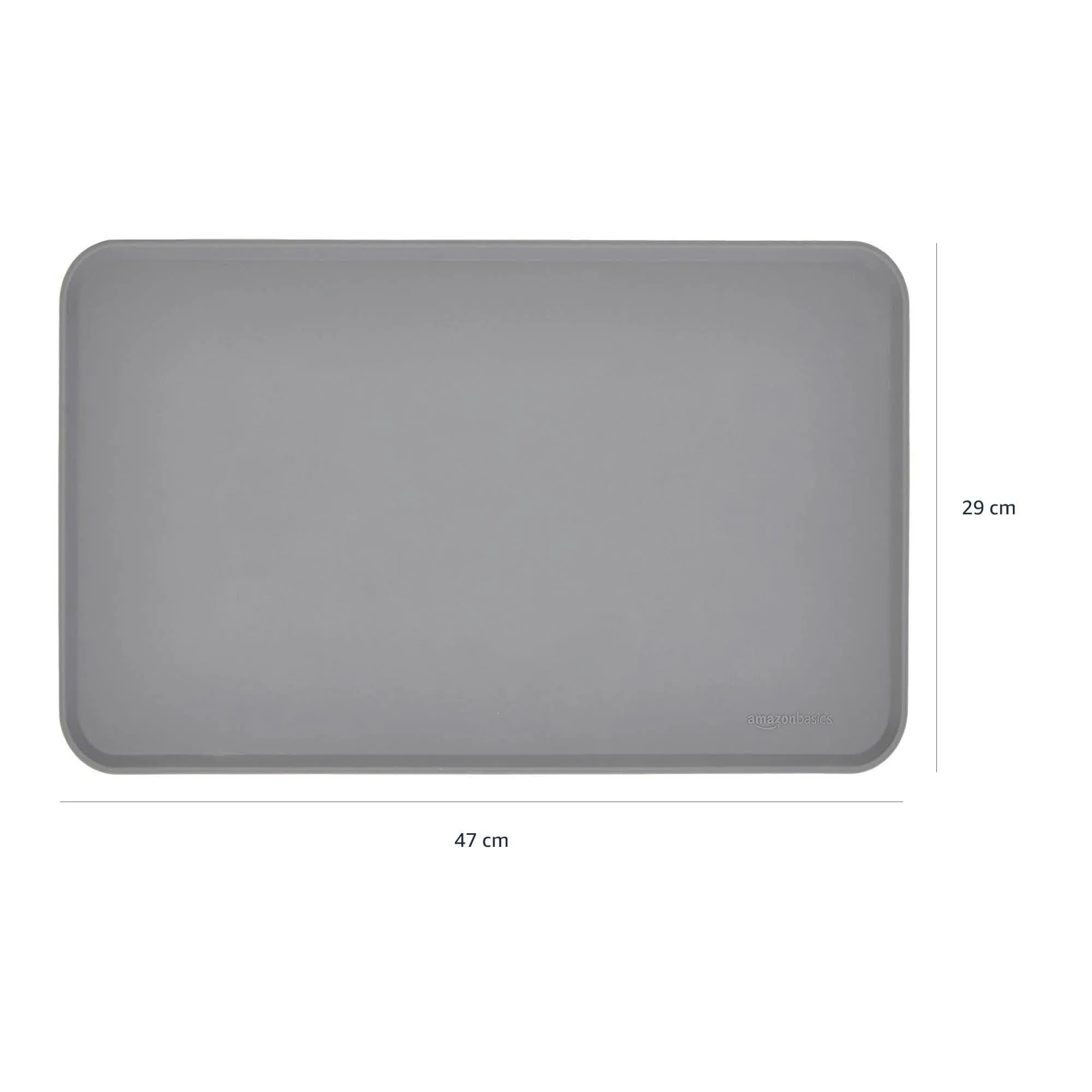 Amazon Basics Tappetino Sottociotola per Animali Domestici in Silicone, Impermeabile, 47 x 29 cm, Grigio - immagine 4