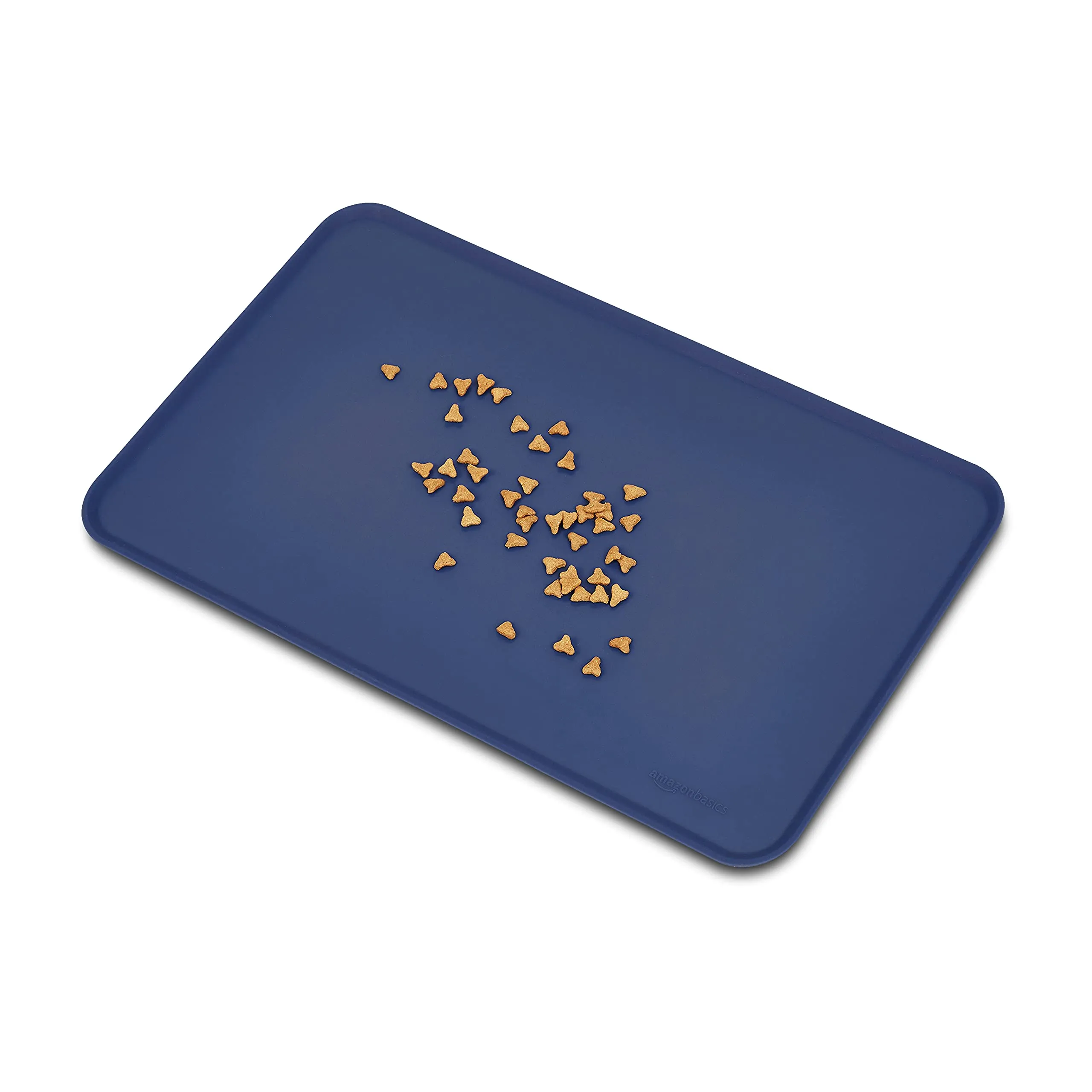 Amazon Basics Tappetino Sottociotola per Animali Domestici in Silicone, Impermeabile, 47 x 29 cm, Blu - immagine 3