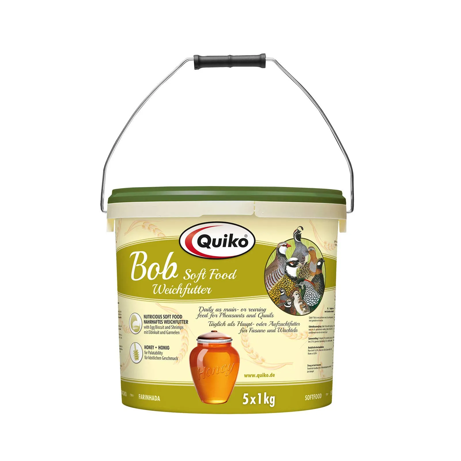 Quiko Bob Mangime Morbido per Quaglie, Fagiani, Polli e Uccelli di Terra, 5kg - immagine 1