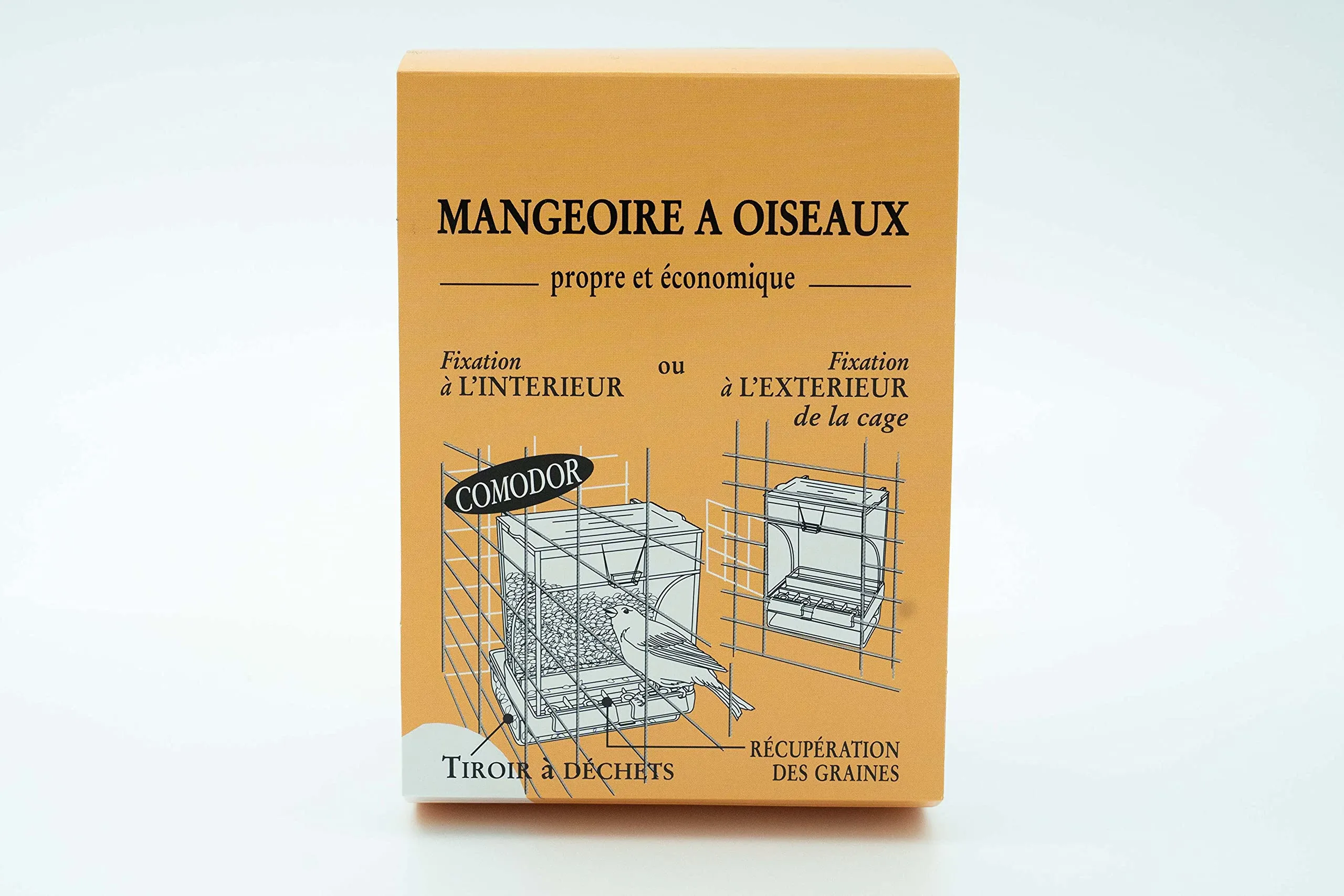 Tyrol Mangiatoia per uccelli anti-spreco con cassetto per semi e rifiuti, 10.5x8.2x14.5cm - immagine 3