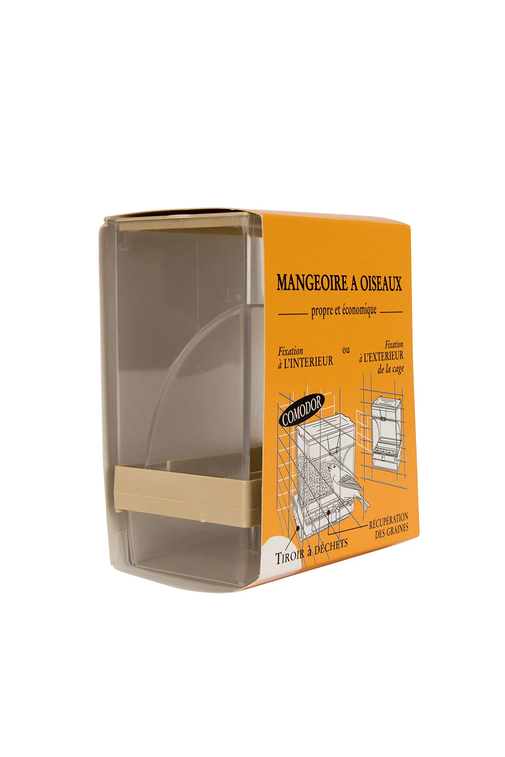 Tyrol Mangiatoia per uccelli anti-spreco con cassetto per semi e rifiuti, 10.5x8.2x14.5cm - immagine 5