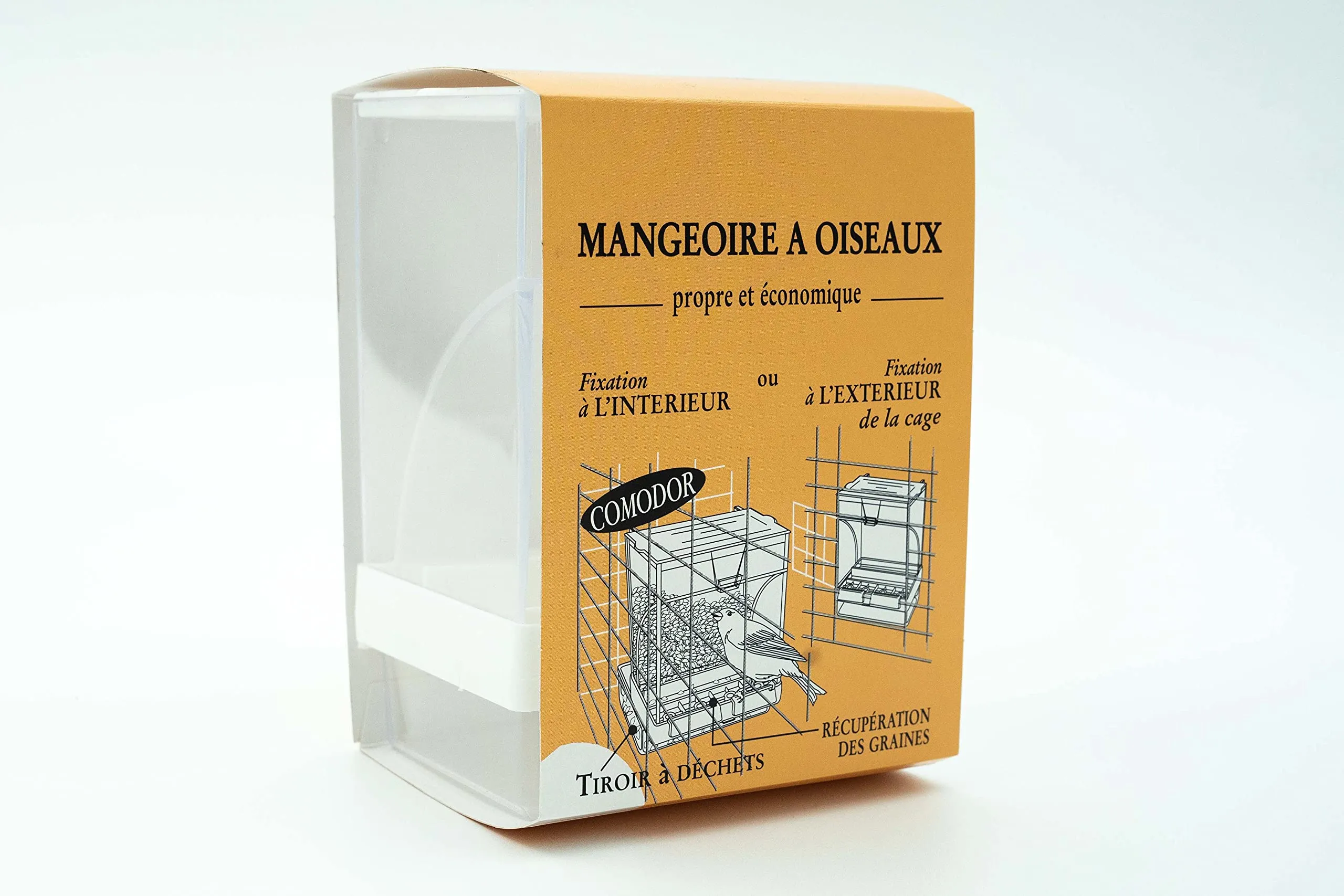 Tyrol Mangiatoia per uccelli anti-spreco con cassetto per semi e rifiuti, 10.5x8.2x14.5cm - immagine 6