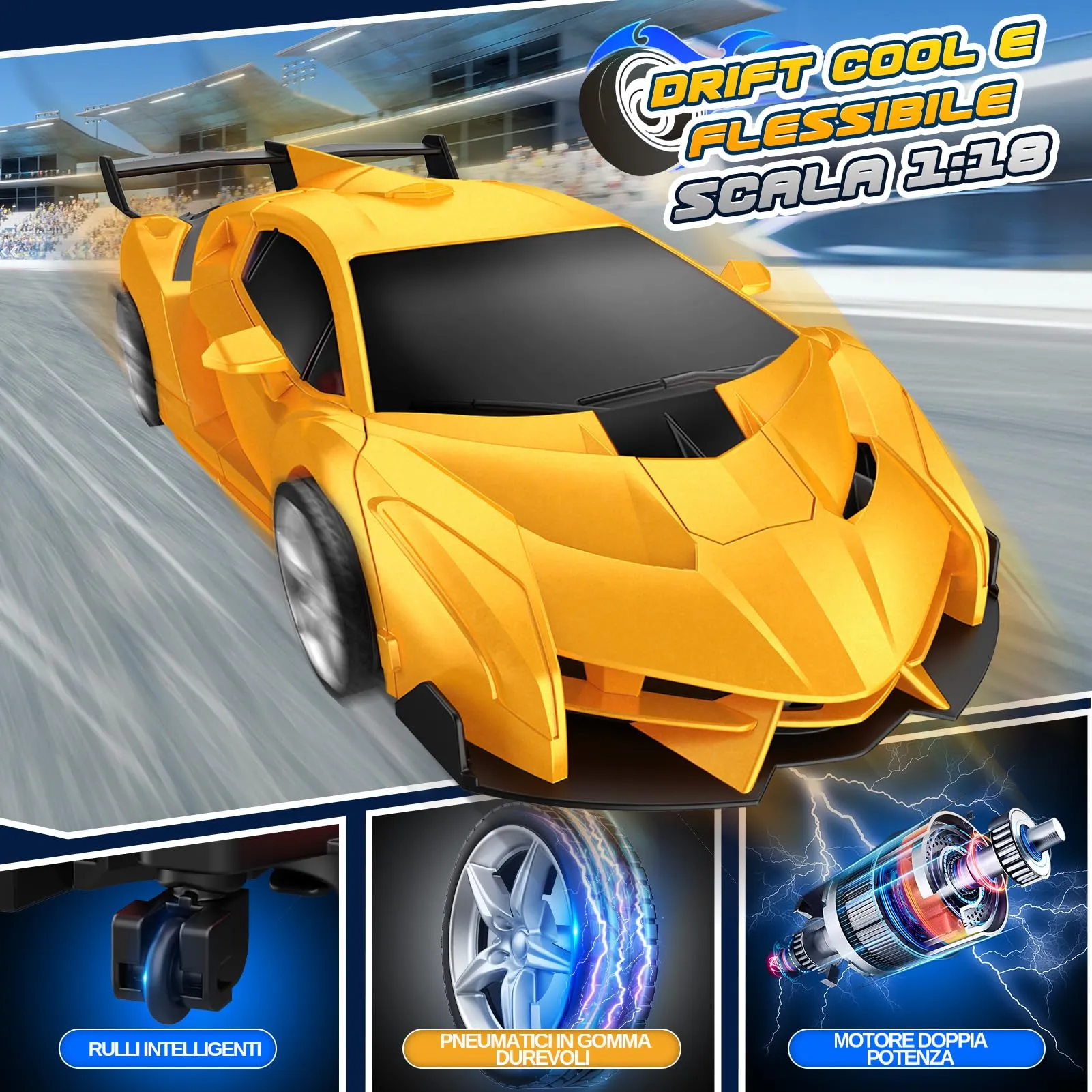 Braxel Macchina Telecomandata 2 in 1 Auto e Robot, 2.4 GHz, Rotazione 360° - immagine 4