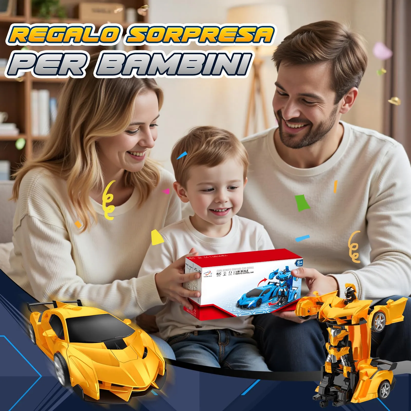 Braxel Macchina Telecomandata 2 in 1 Auto e Robot, 2.4 GHz, Rotazione 360° - immagine 7