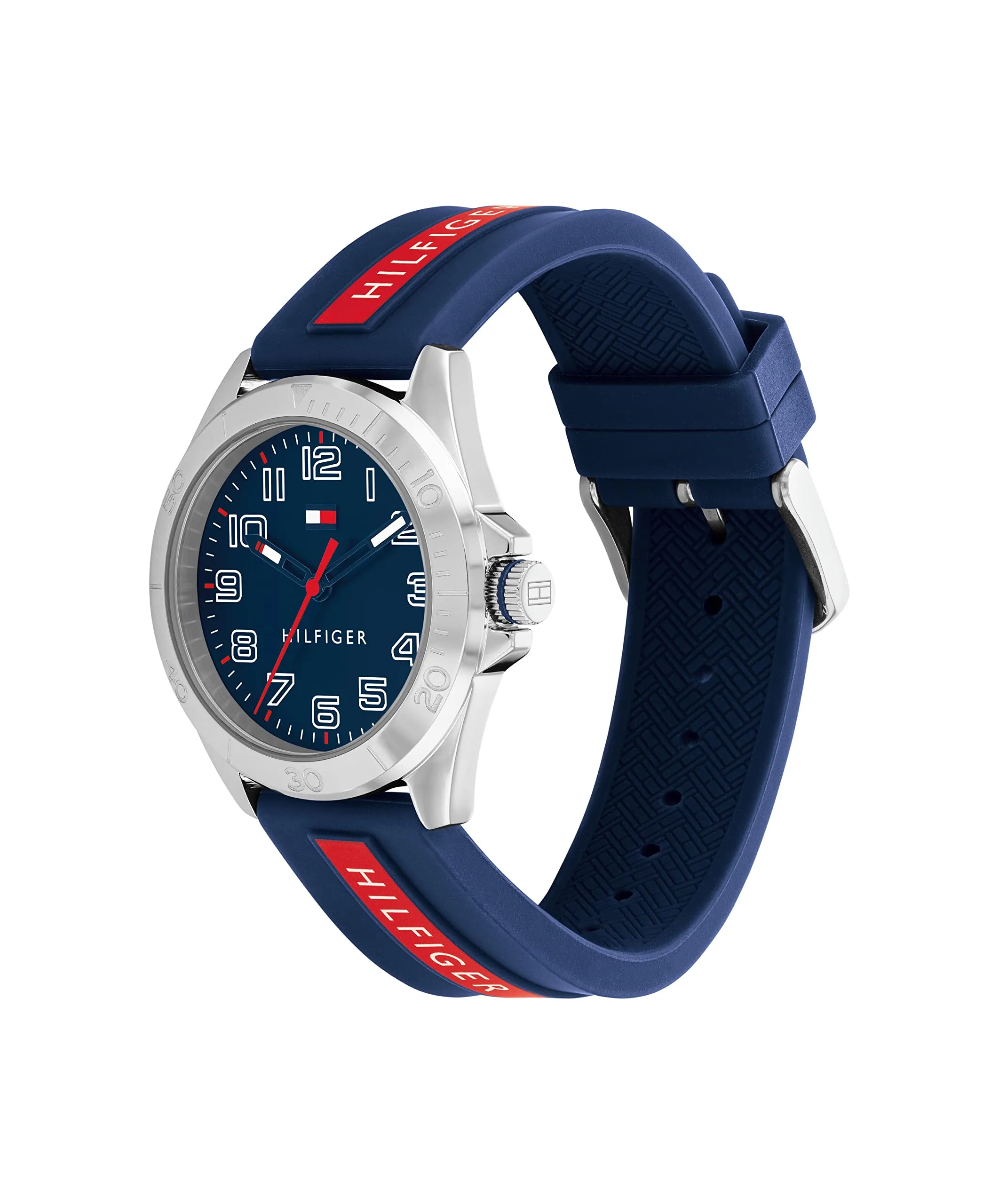 Tommy Hilfiger 1720019 Orologio al Quarzo per Bambini, Cinturino in Silicone Blu Navy e Rosso - immagine 2
