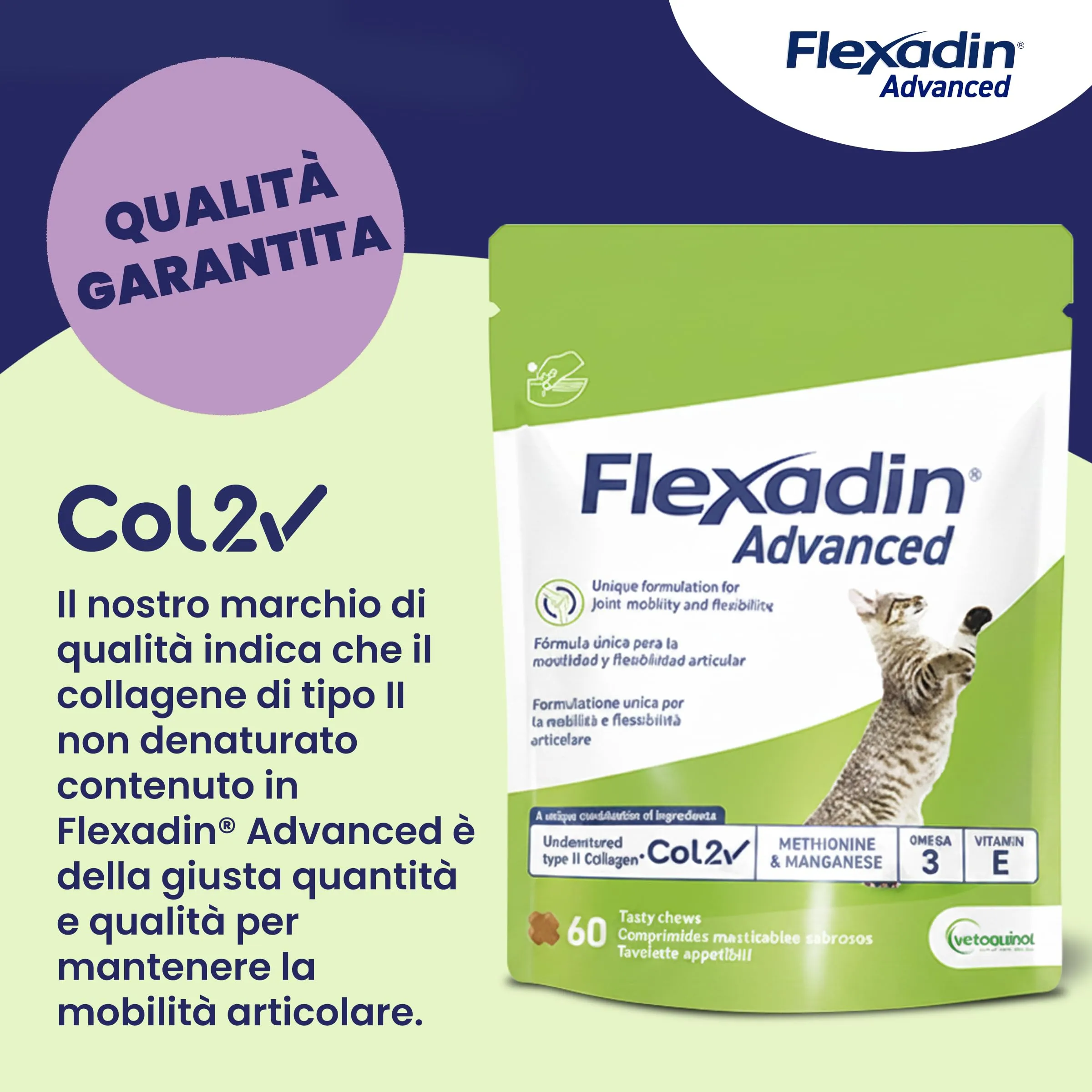 Vetoquinol Flexadin Advanced Gatto, 60 Tavolette - immagine 10