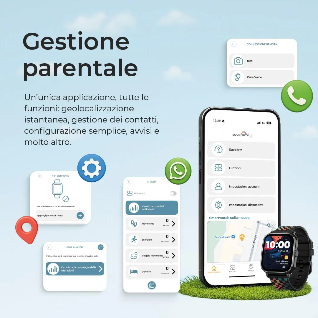 SaveFamily SaveWatch Plus 4G Orologio Connesso per Bambini con GPS - immagine 6