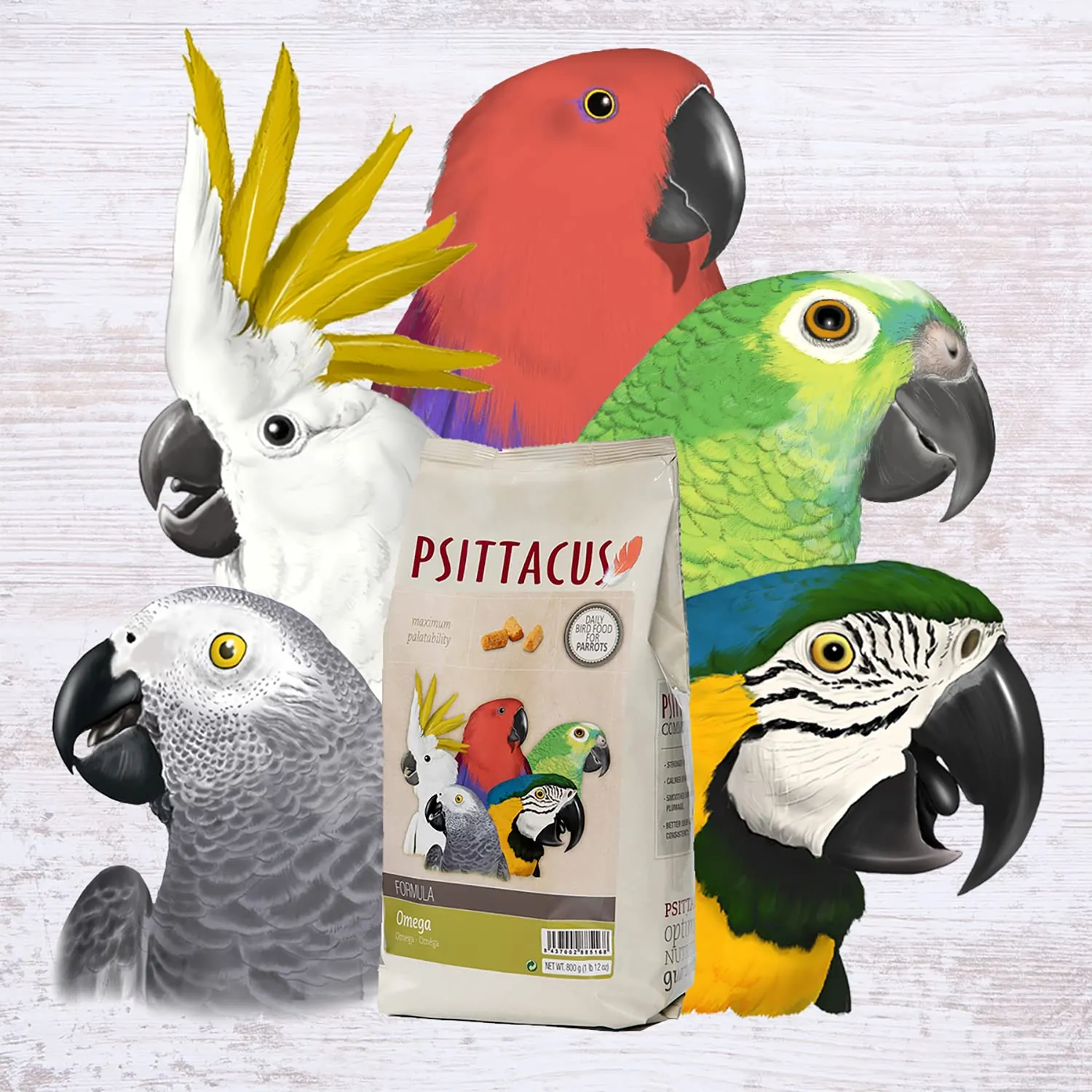 Psittacus Omega Mangime Completo per Ara, Ecletti e Pappagalli Africani, 800 g - immagine 3