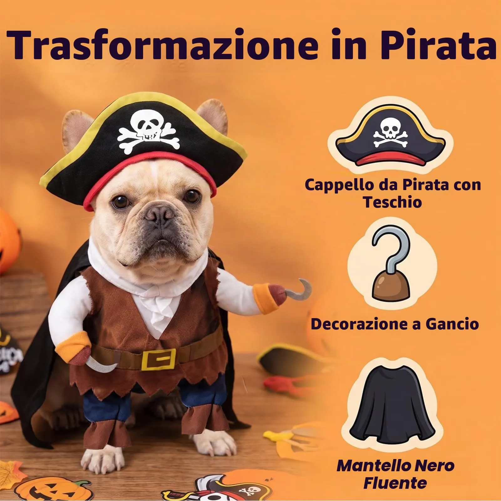 VIDSTW Costume di Halloween per Cani in Cotone, Taglia S - immagine 3
