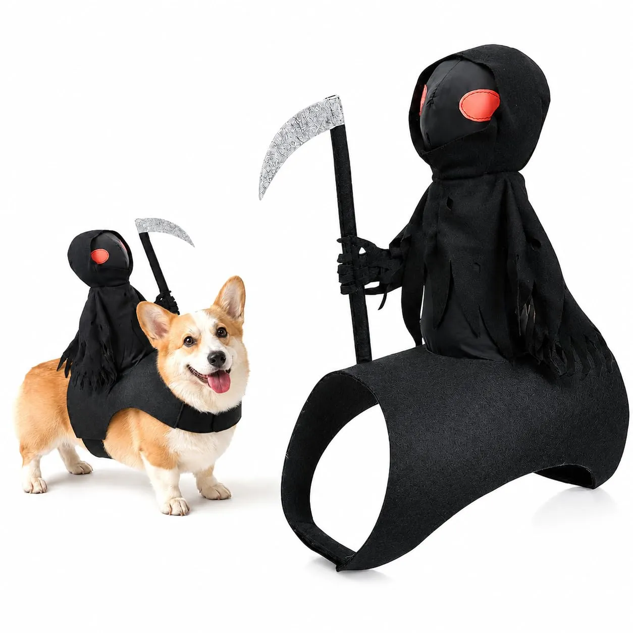 ZoneYan Costume di Halloween da Mietitore o Cavaliere Oscuro per Cani e Gatti - immagine 1