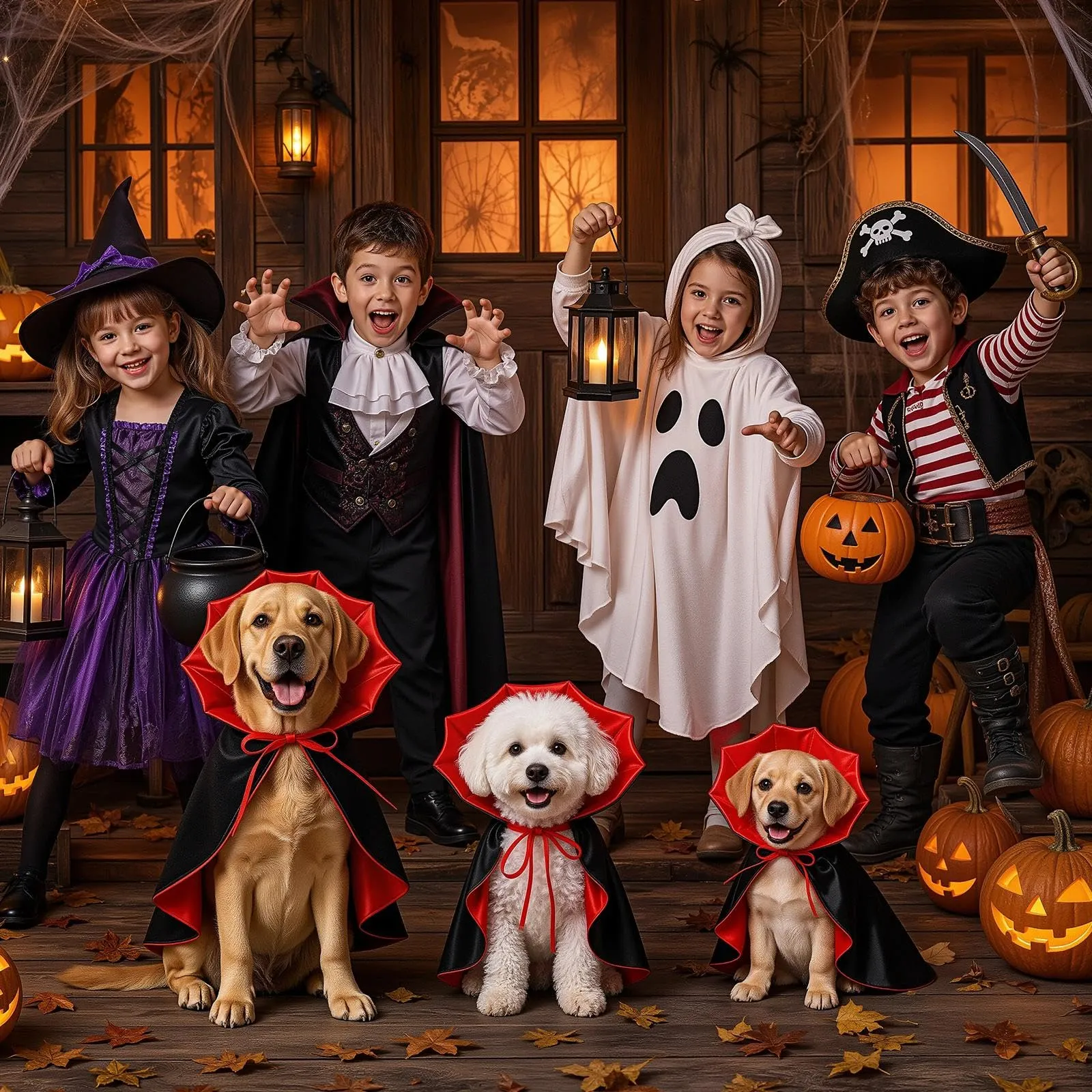 Aixxikum Costume Halloween Vampiro per Cani e Gatti, Mantello con Colletto Alto, Rosso e Nero - immagine 5