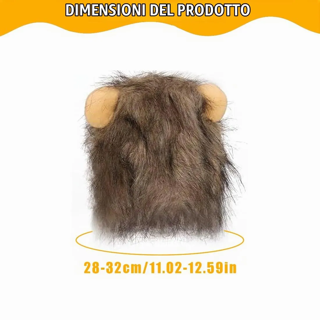 NHQZ Bello Luna Lion Mane Costume for Small Dogs and Cats - immagine 2