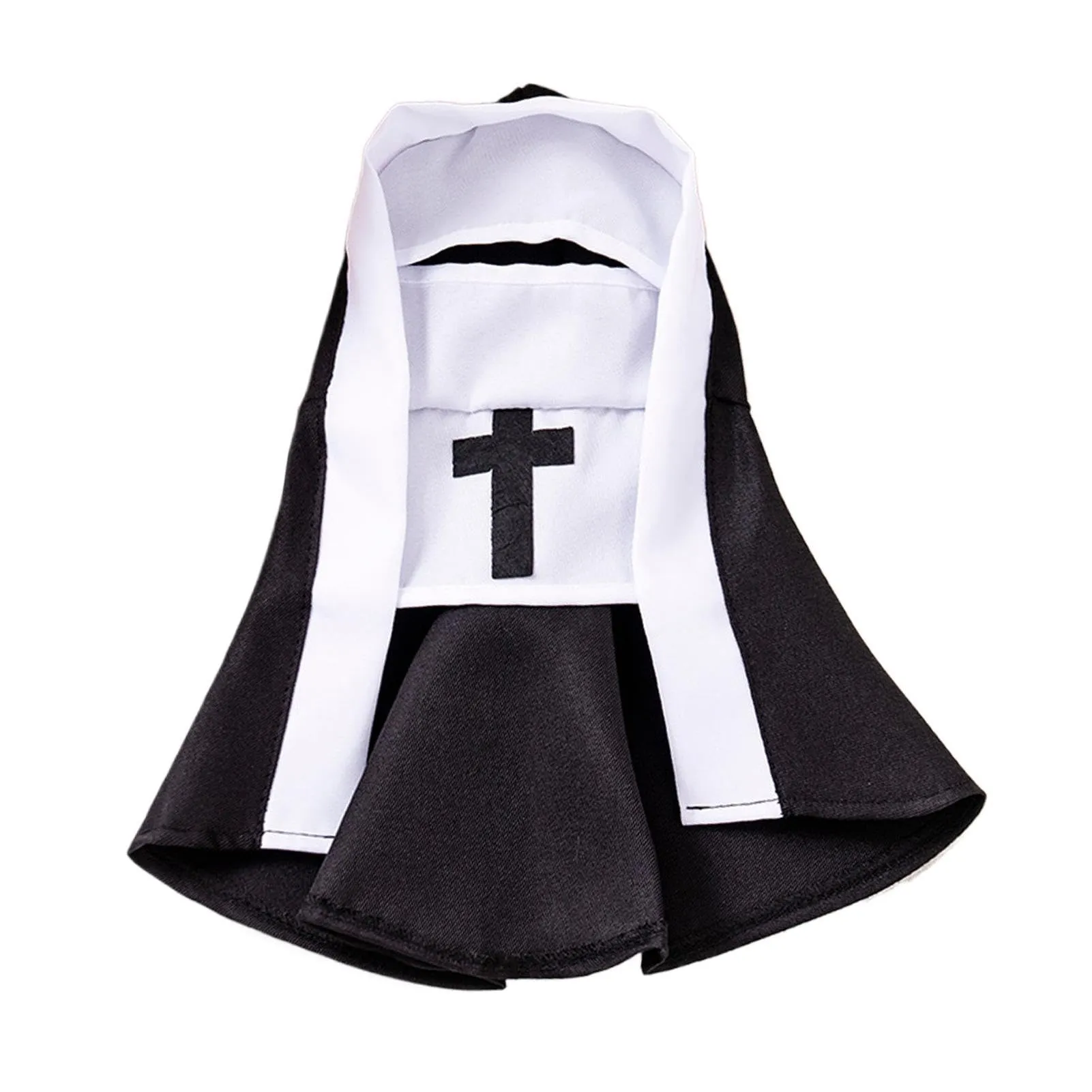 Tuxuseo Costume da Suora per Gatti e Cani di Piccola Taglia, Nero e Bianco - immagine 1
