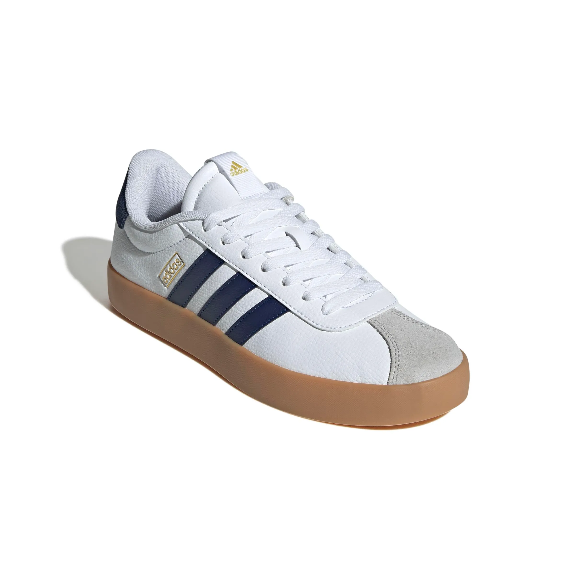 adidas VL Court 3.0 Shoes, Ftwr White/Dark Blue/Lgh Solid Grey, 42 2/3 EU - immagine 3